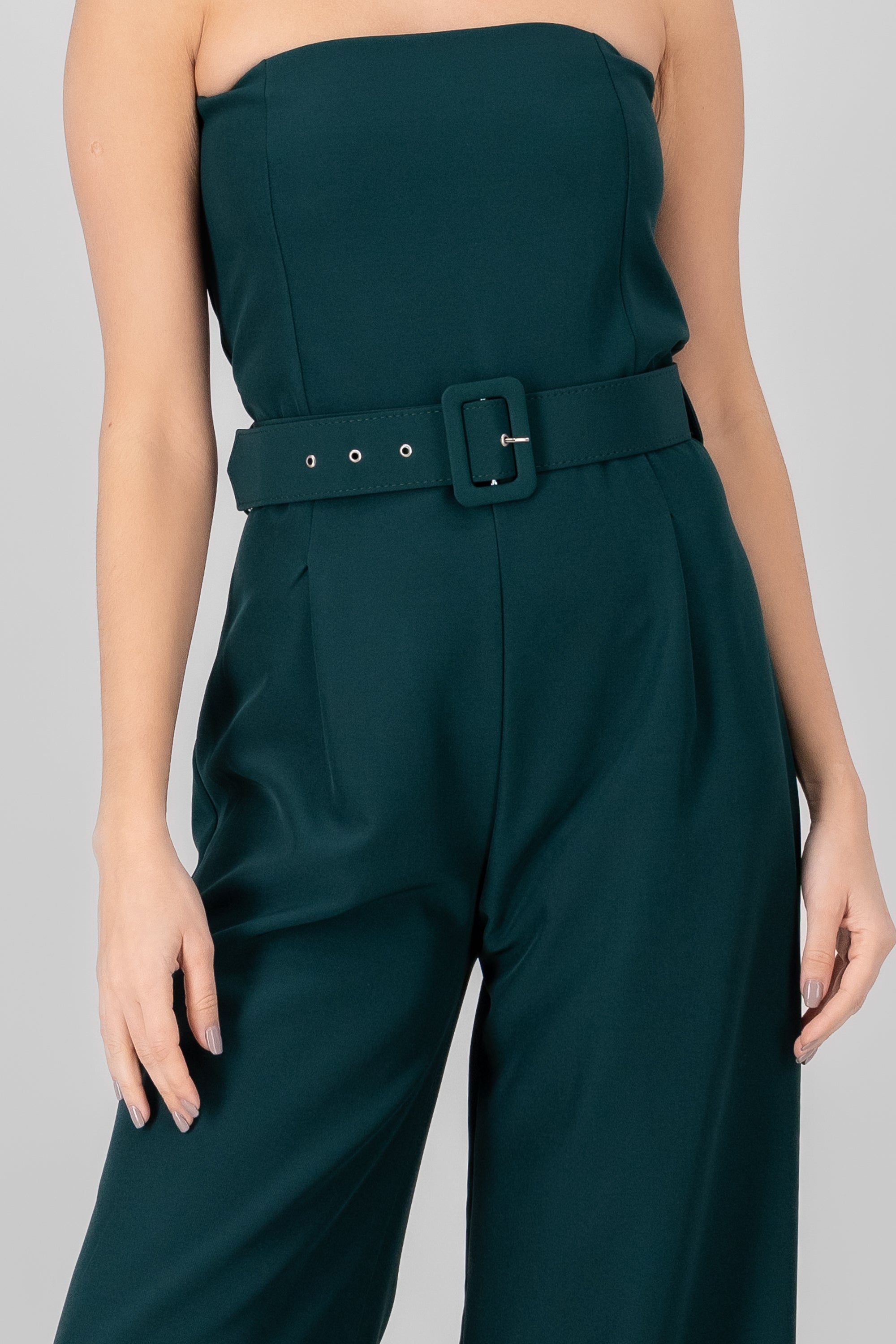 Jumpsuit Liso Cinturon VERDE CAZADOR