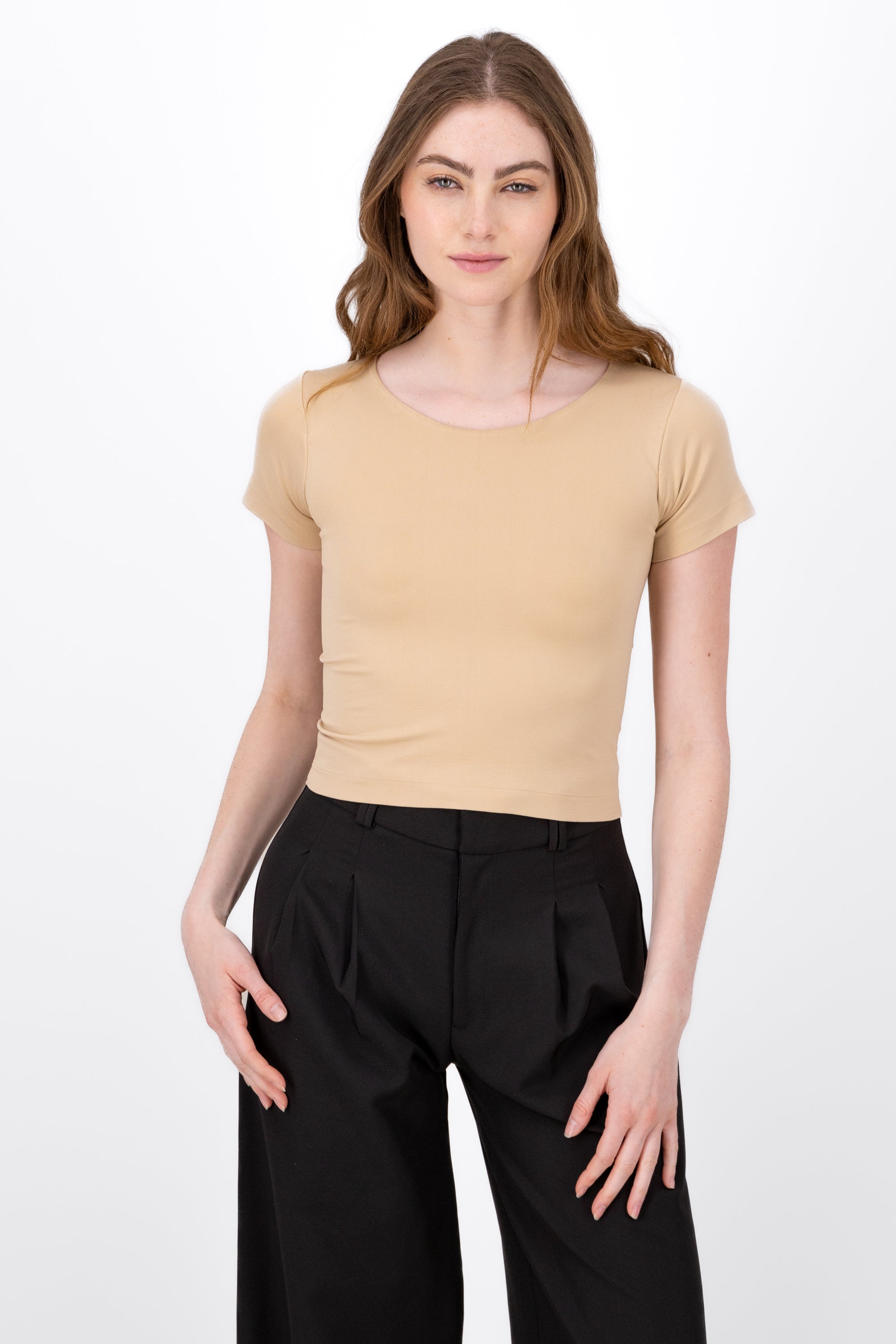 Top Basico Seamless Manga Corta BEIGE