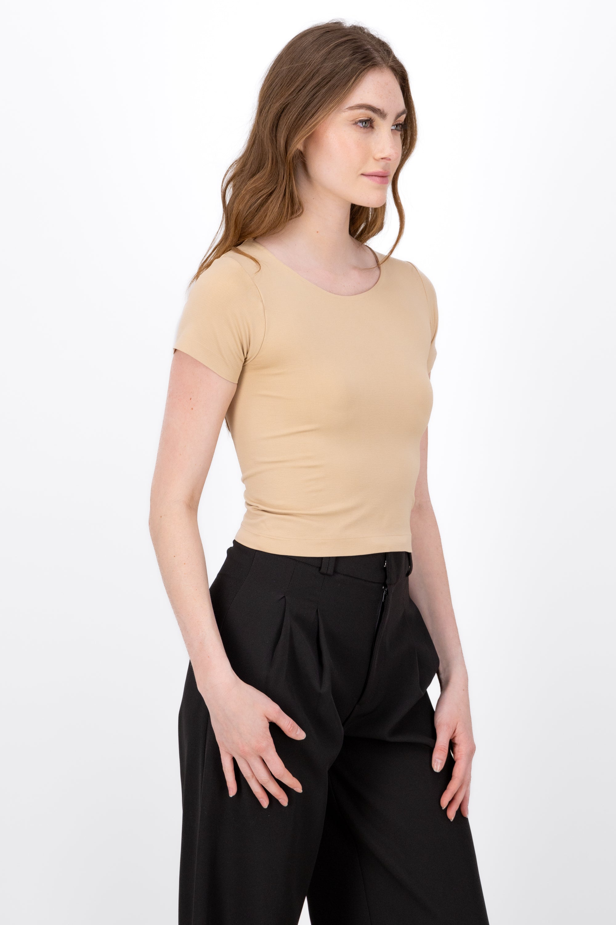 Top Basico Seamless Manga Corta BEIGE