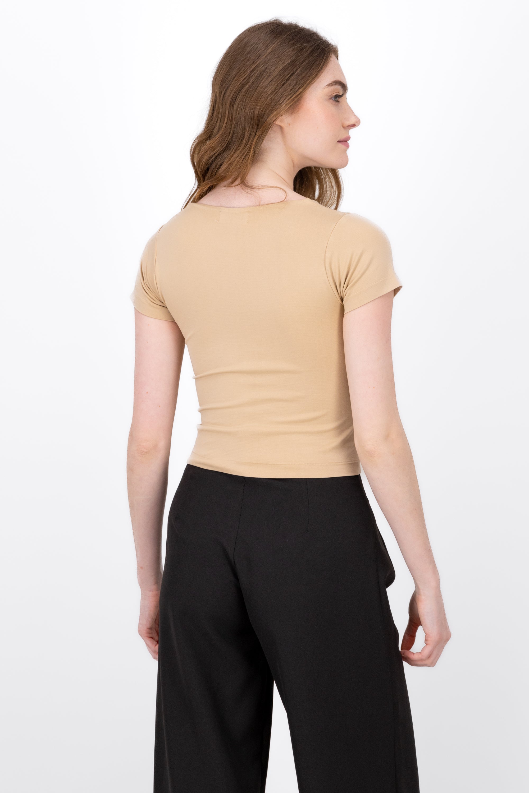 Top Basico Seamless Manga Corta BEIGE