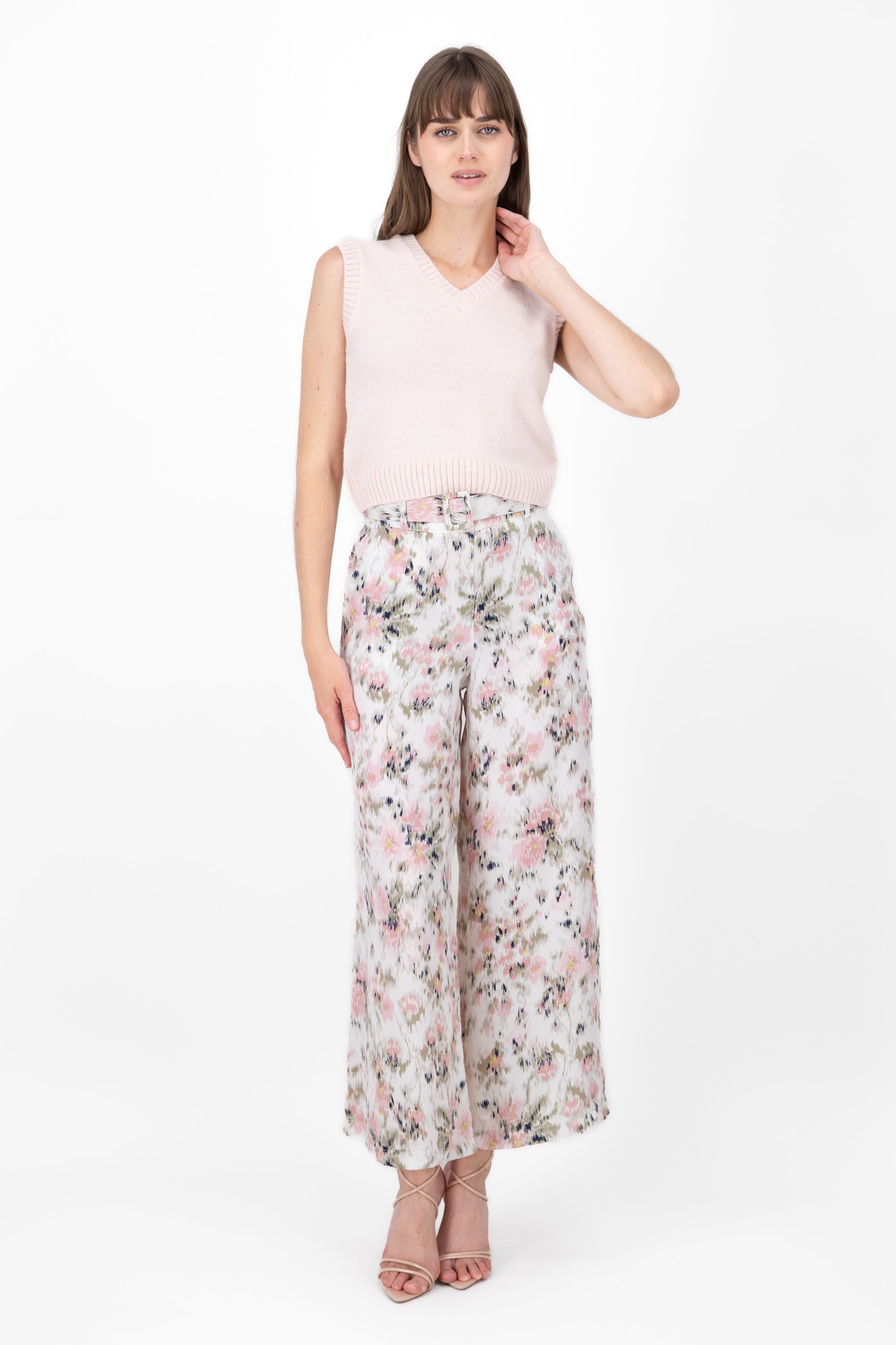 Pantalon satinado estampado floral Hypsters ROSA COMBO