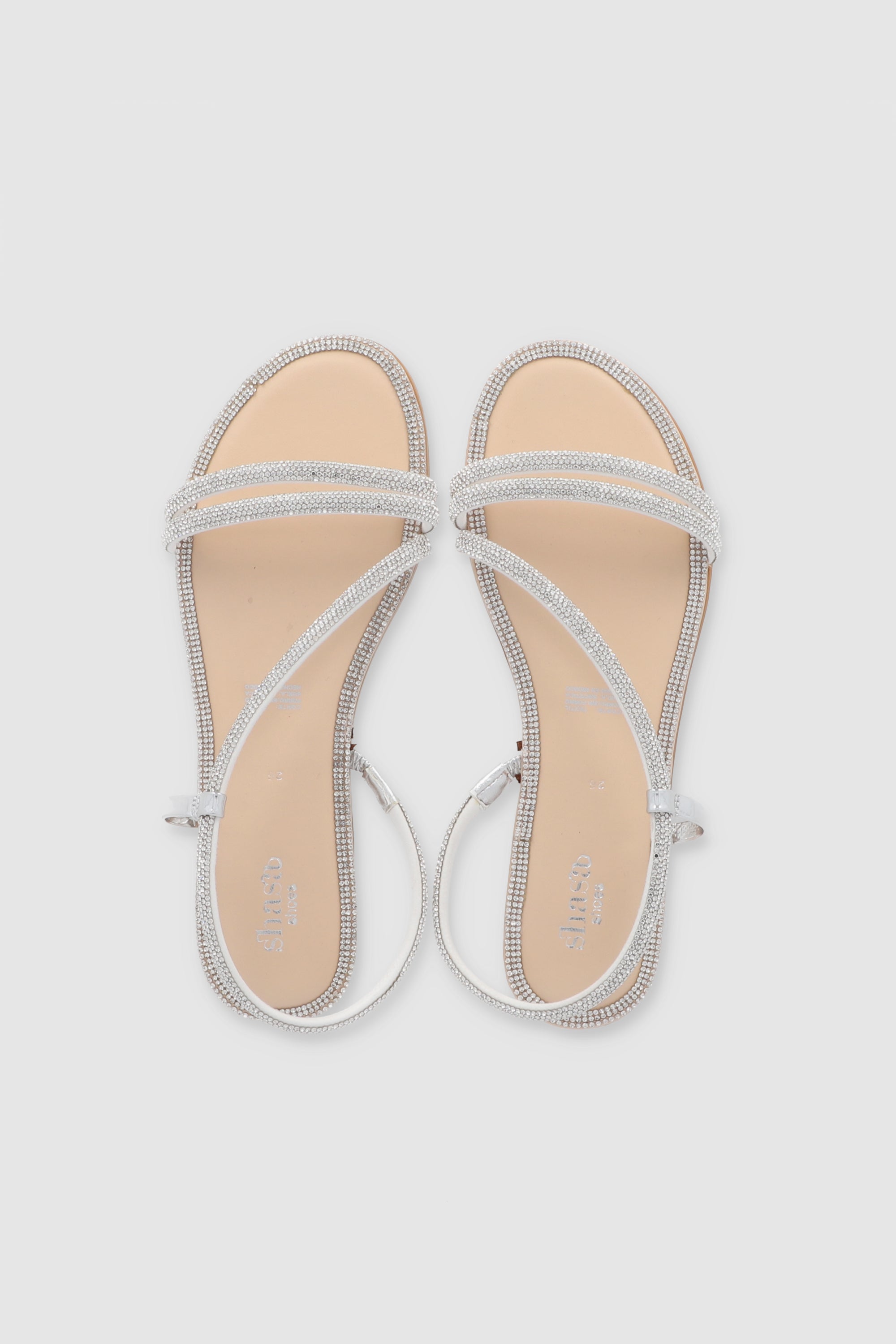 Sandal brightness diagonal edge SILVER