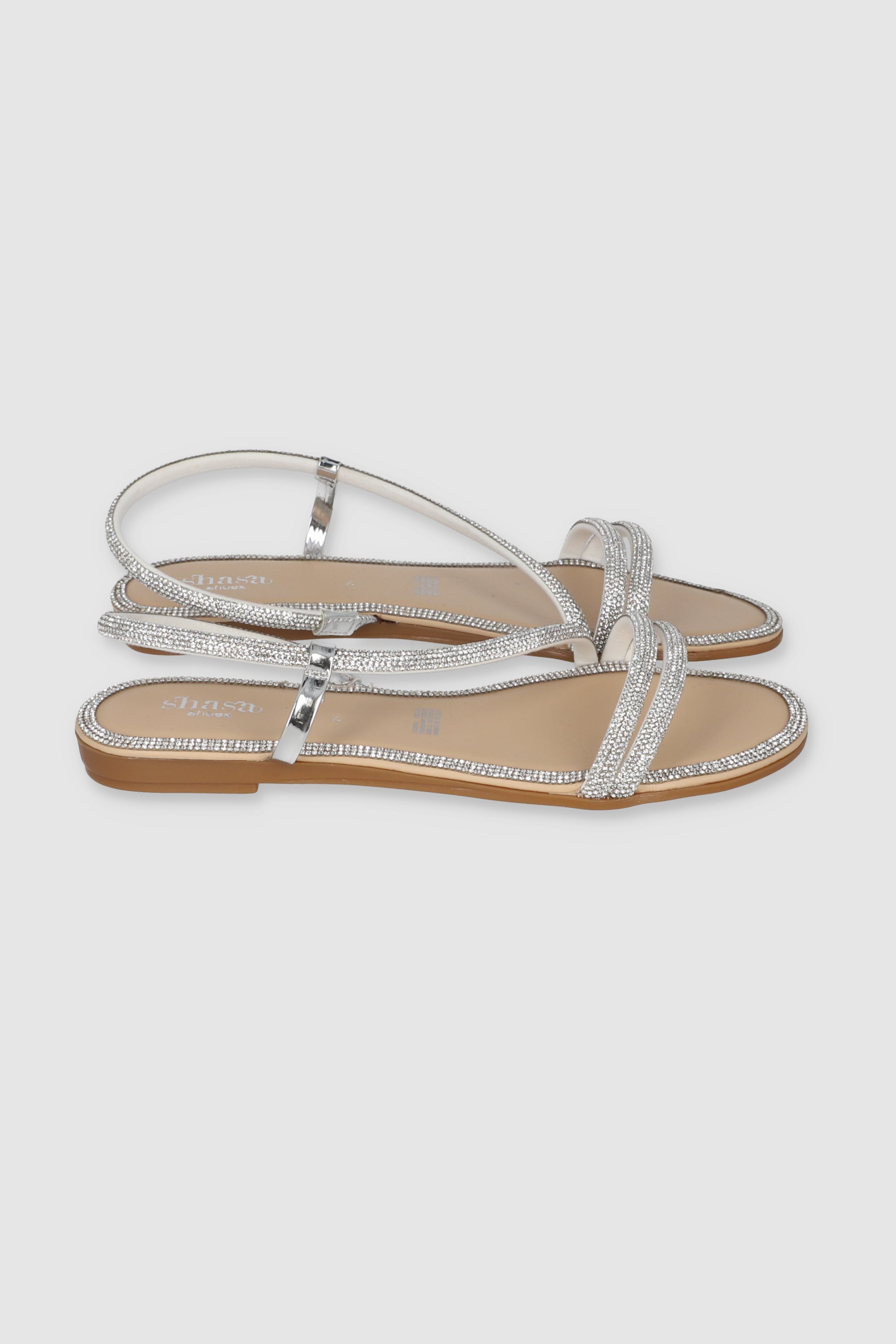 Sandal brightness diagonal edge SILVER