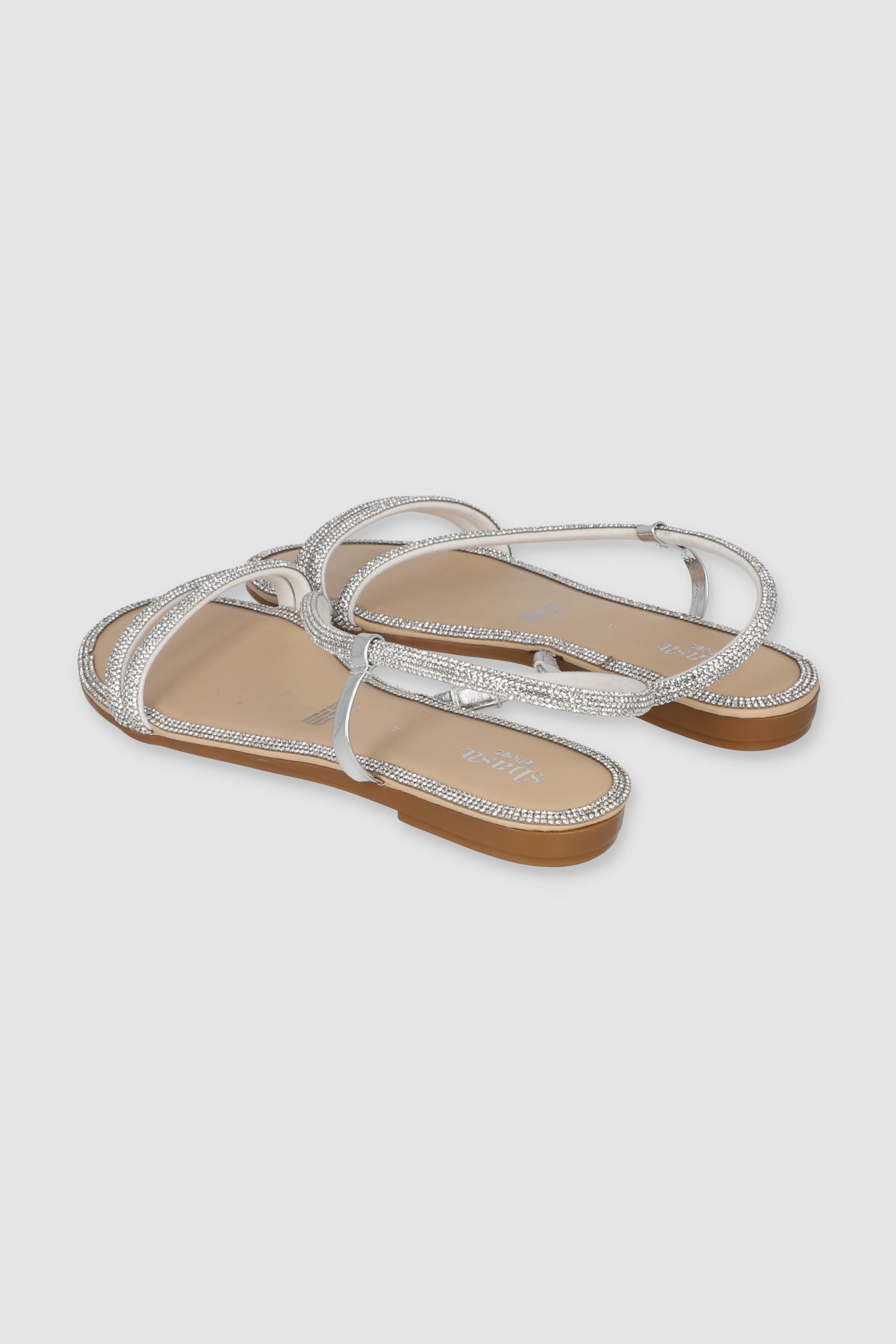 Sandal brightness diagonal edge SILVER