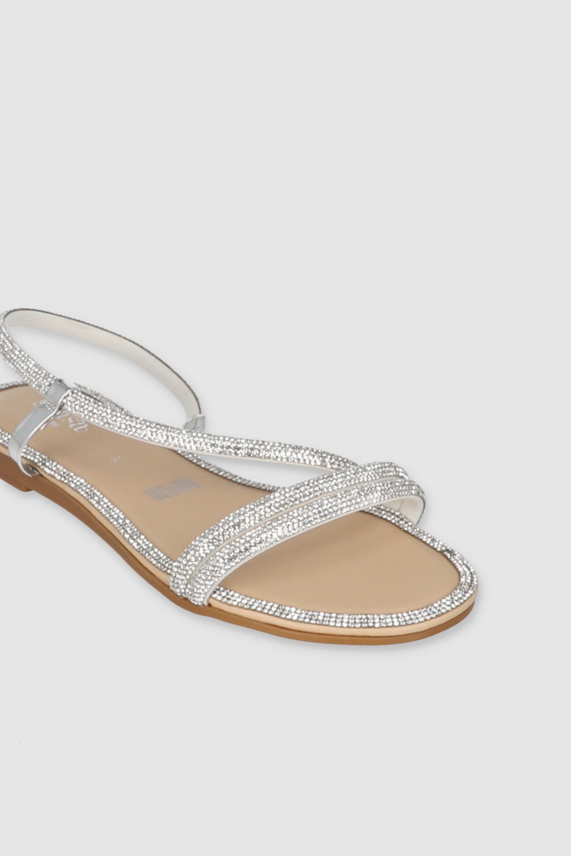 Sandal brightness diagonal edge SILVER