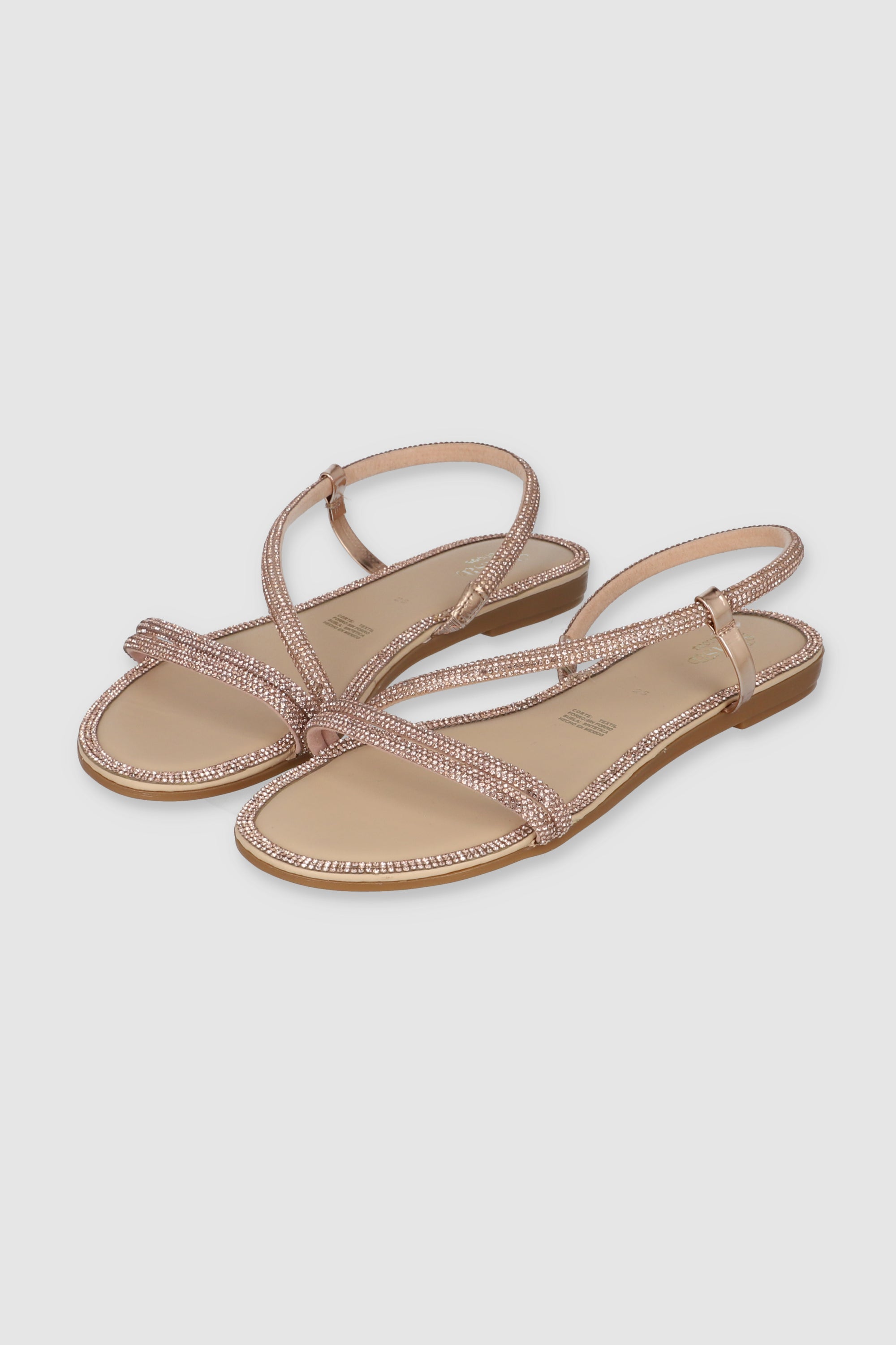 Sandal brightness diagonal edge Rose gold