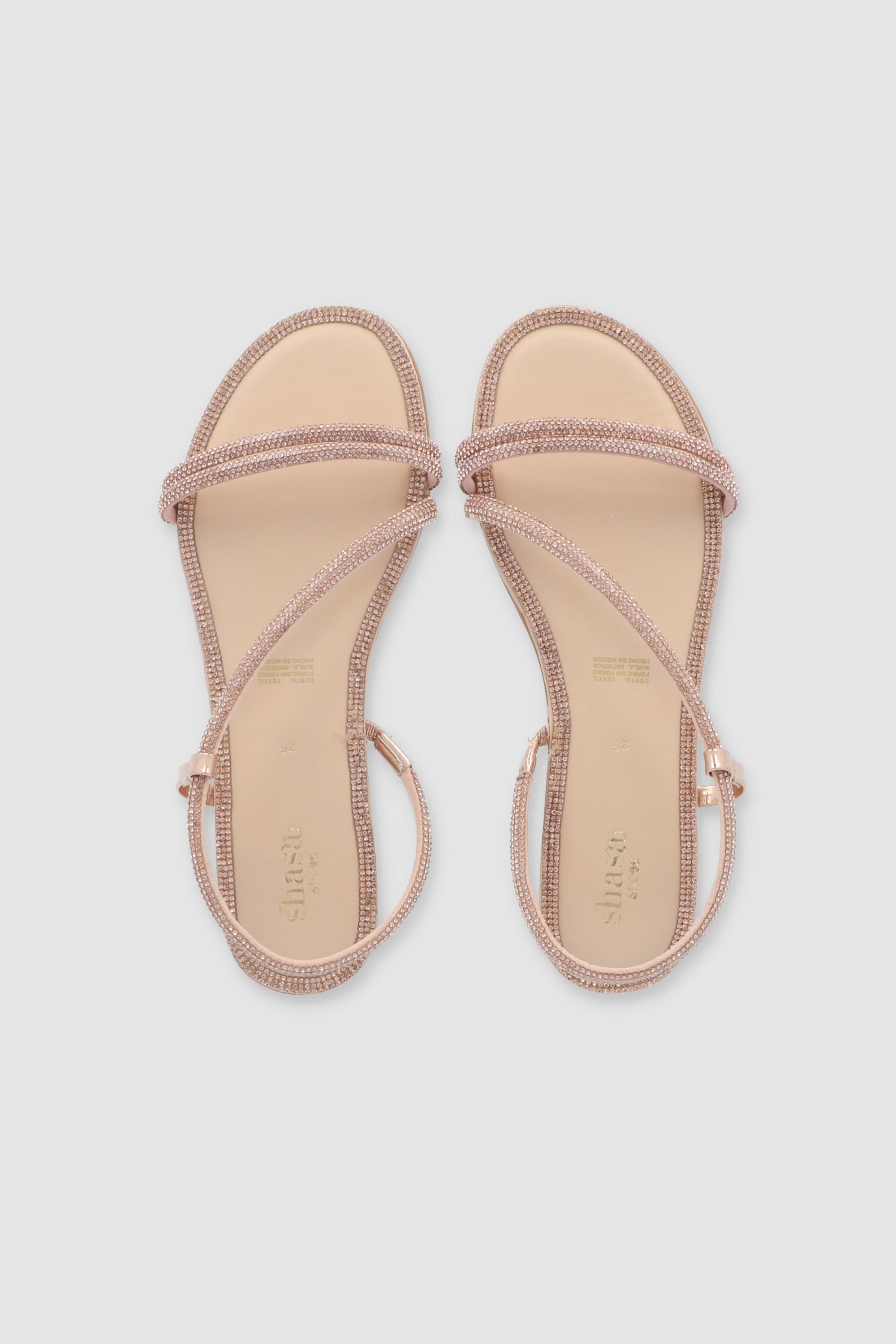 Sandal brightness diagonal edge Rose gold