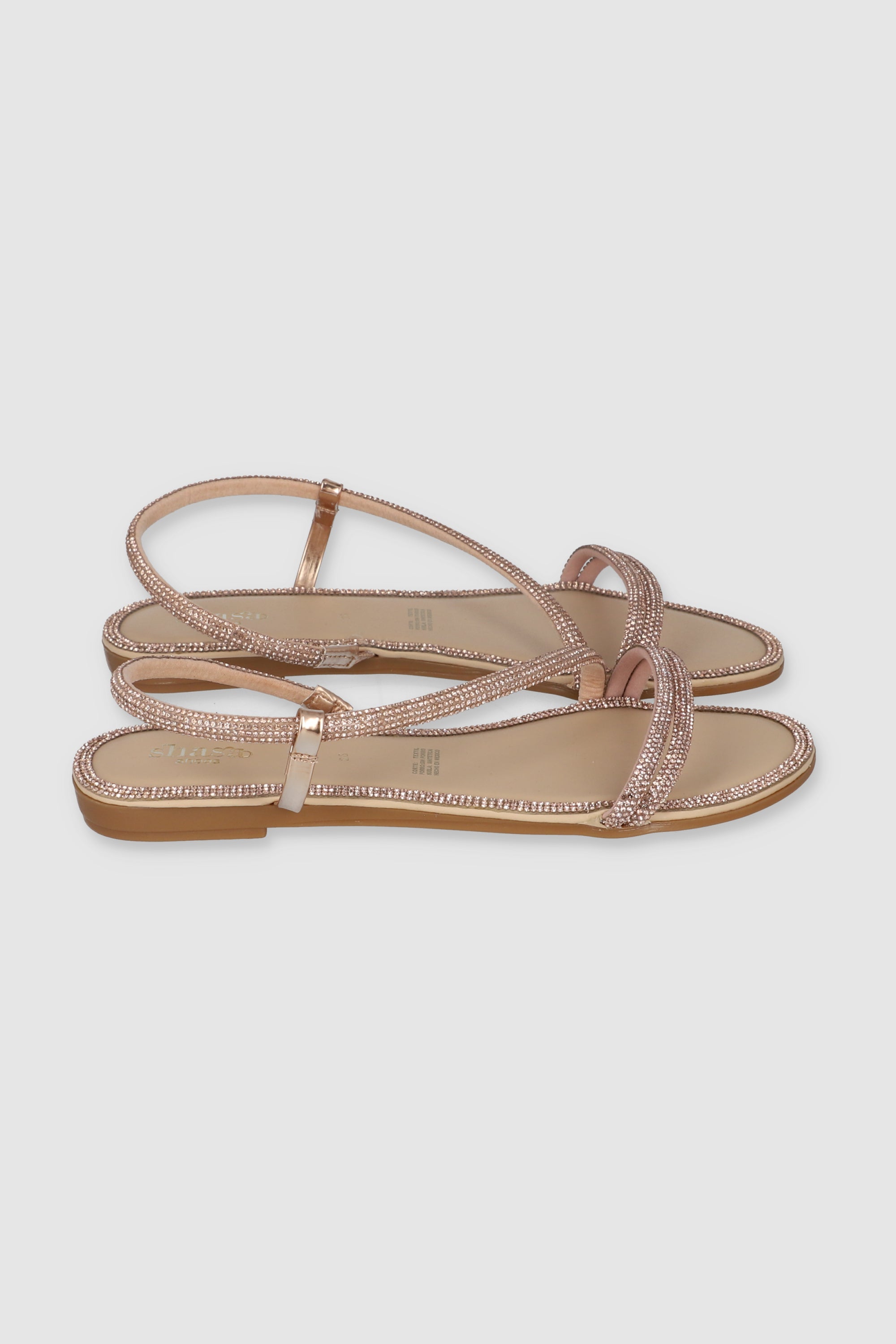 Sandal brightness diagonal edge Rose gold