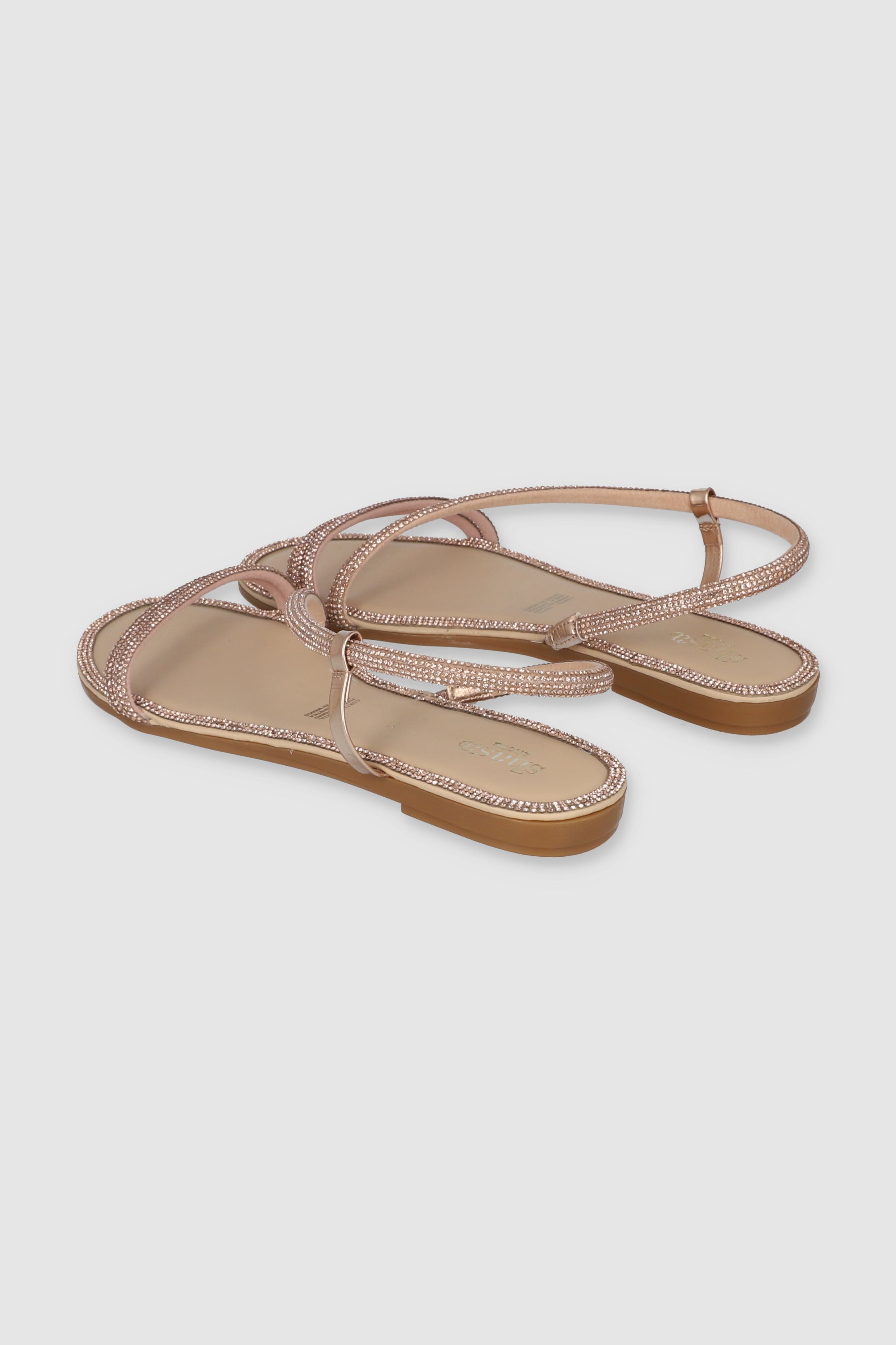 Sandal brightness diagonal edge Rose gold