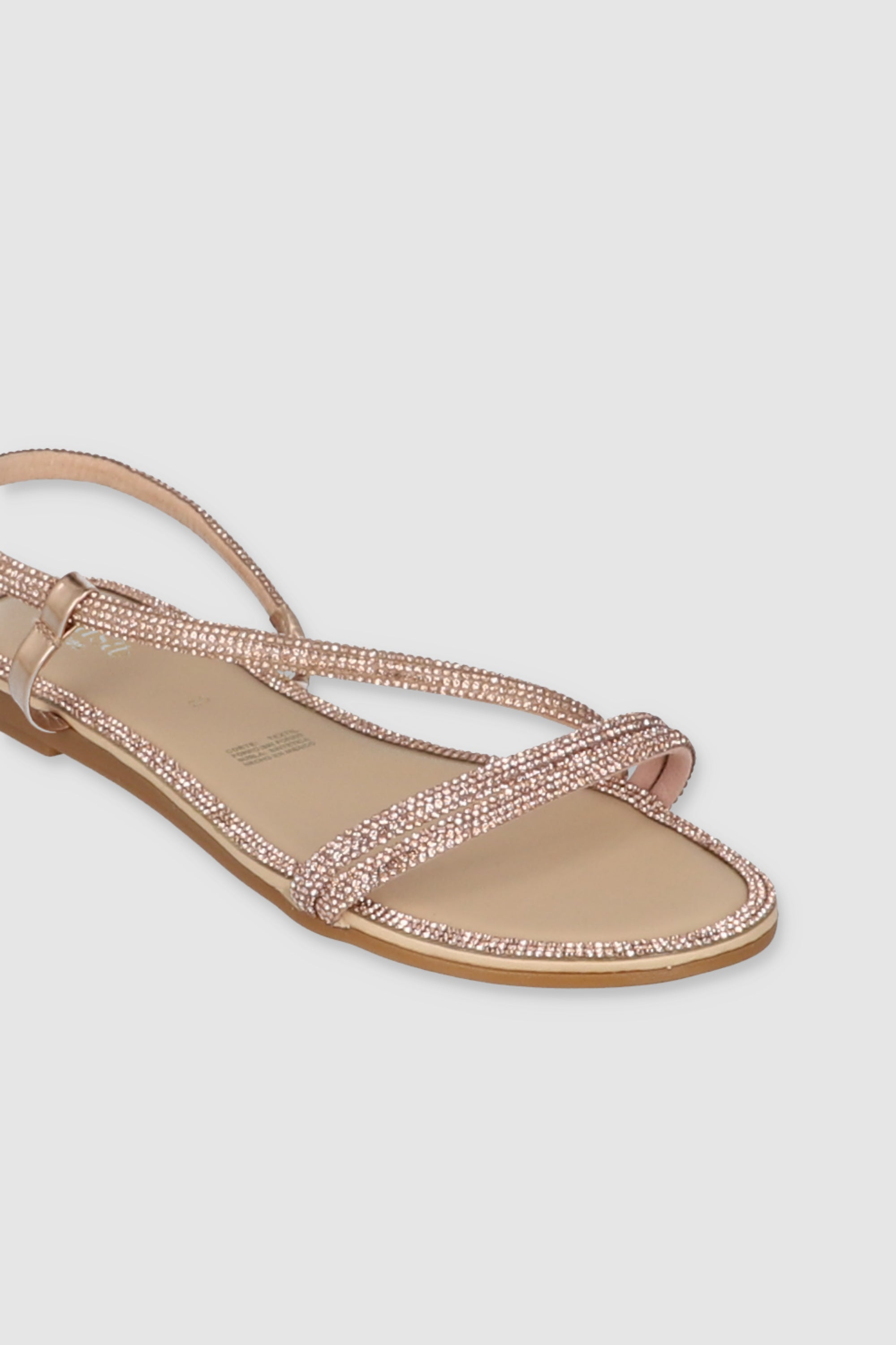 Sandal brightness diagonal edge Rose gold