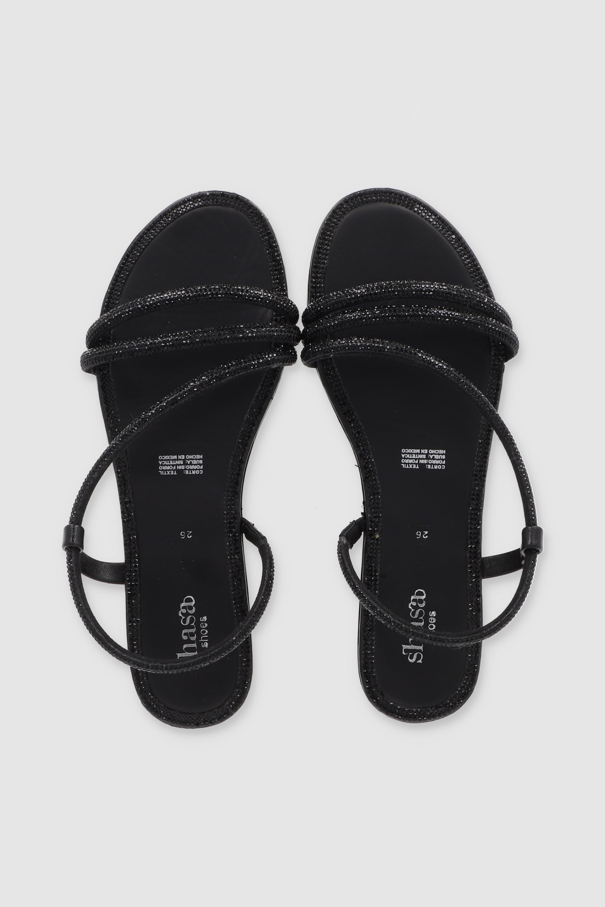 Sandal brightness diagonal edge BLACK