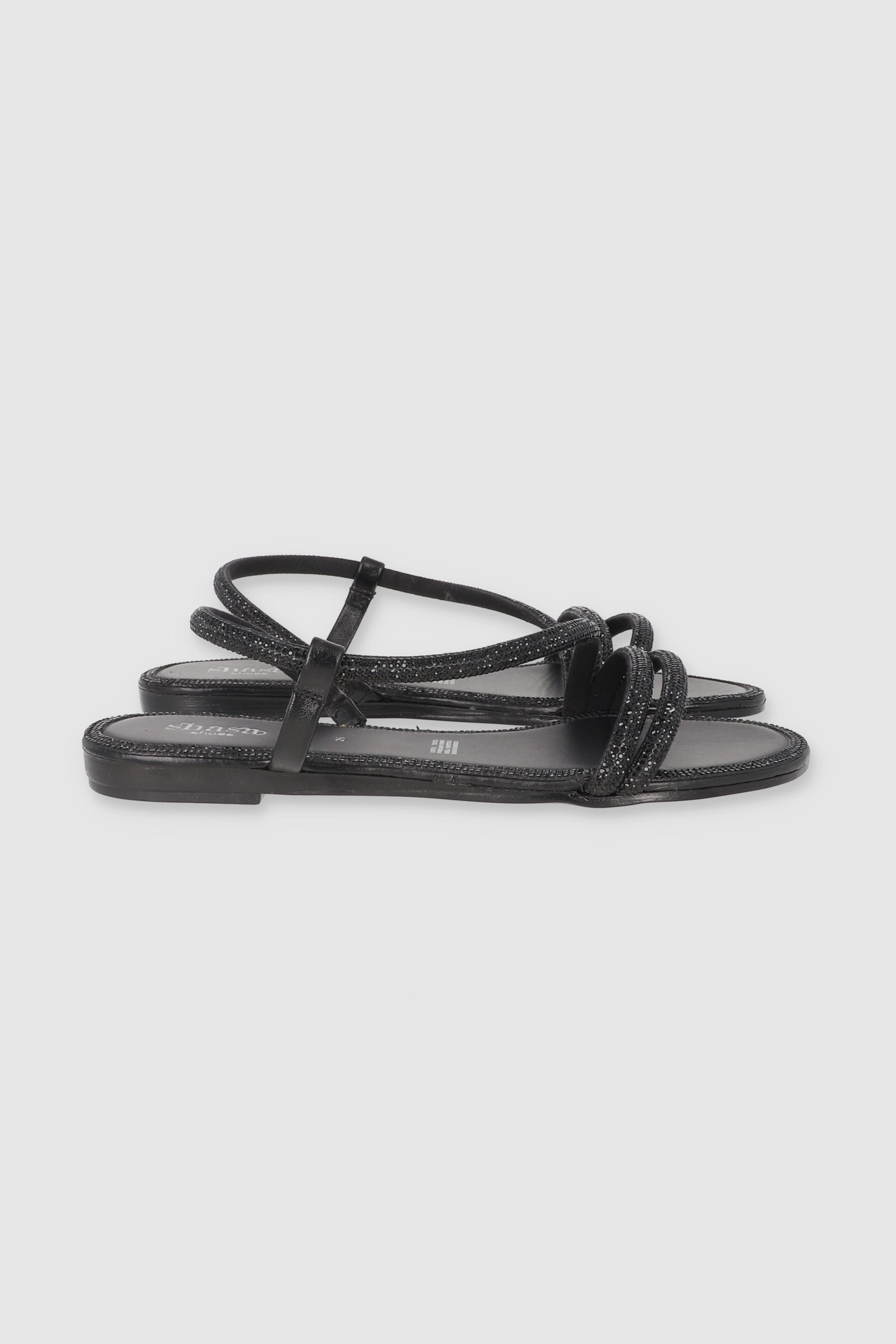 Sandal brightness diagonal edge BLACK