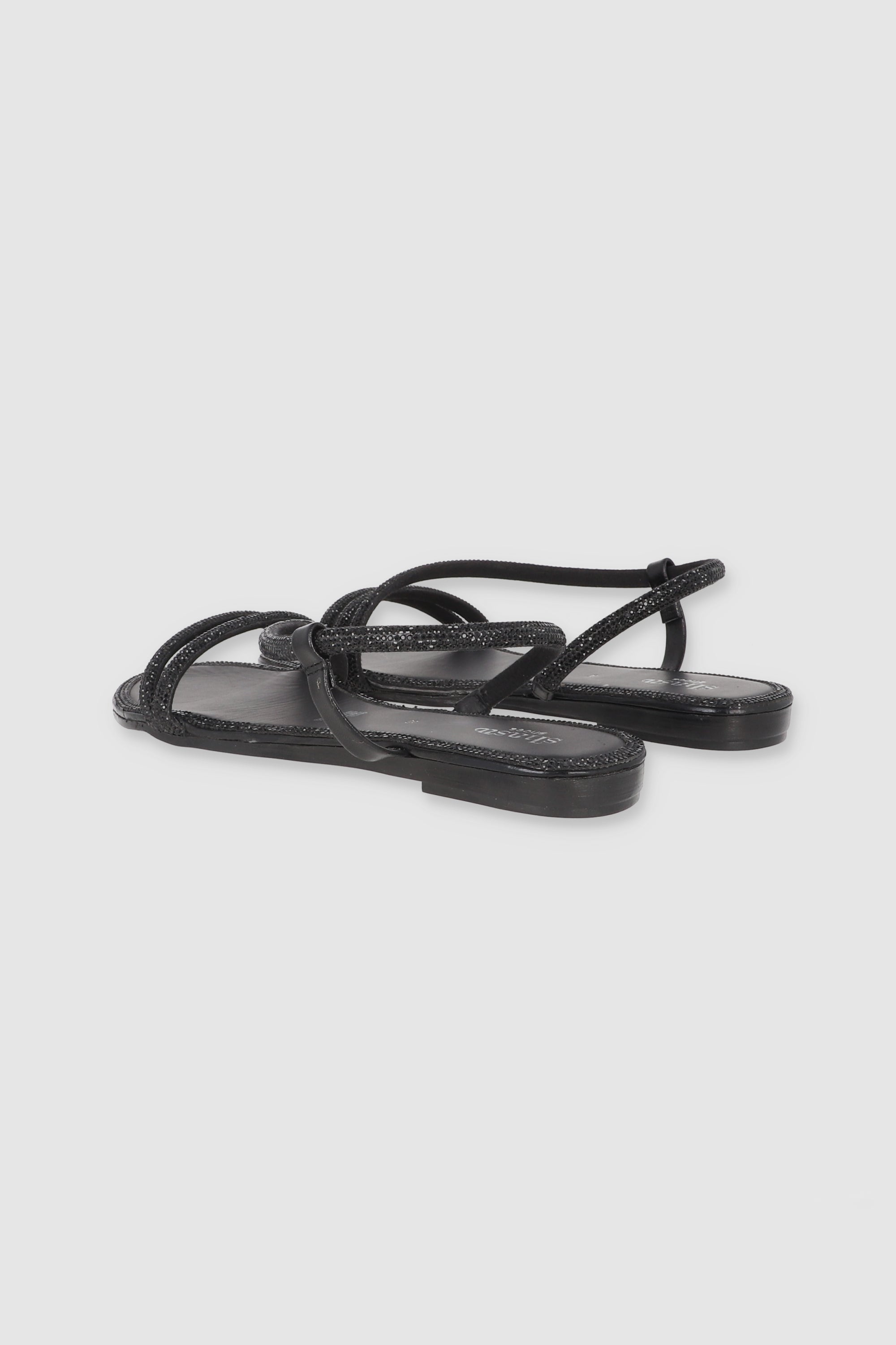 Sandal brightness diagonal edge BLACK