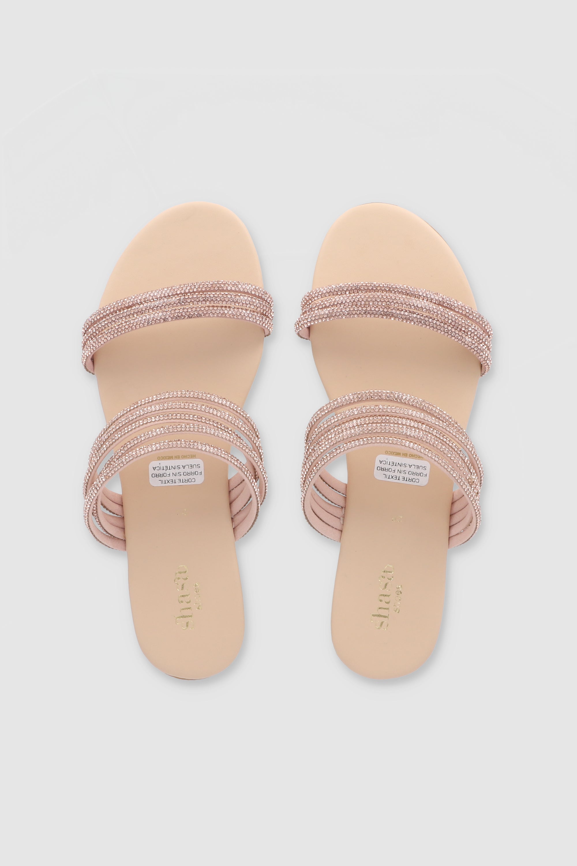 Multi Multi strips sandal Rose gold