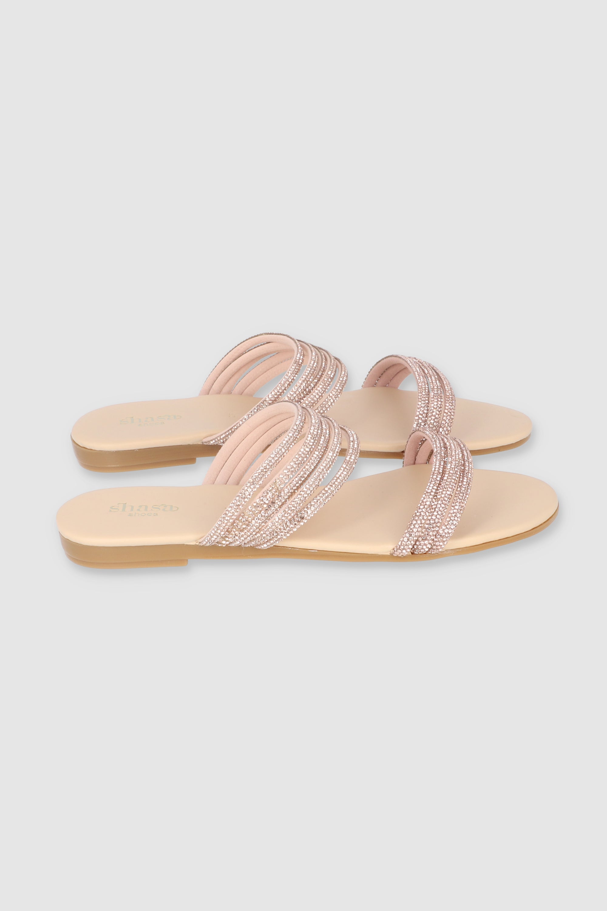 Multi Multi strips sandal Rose gold