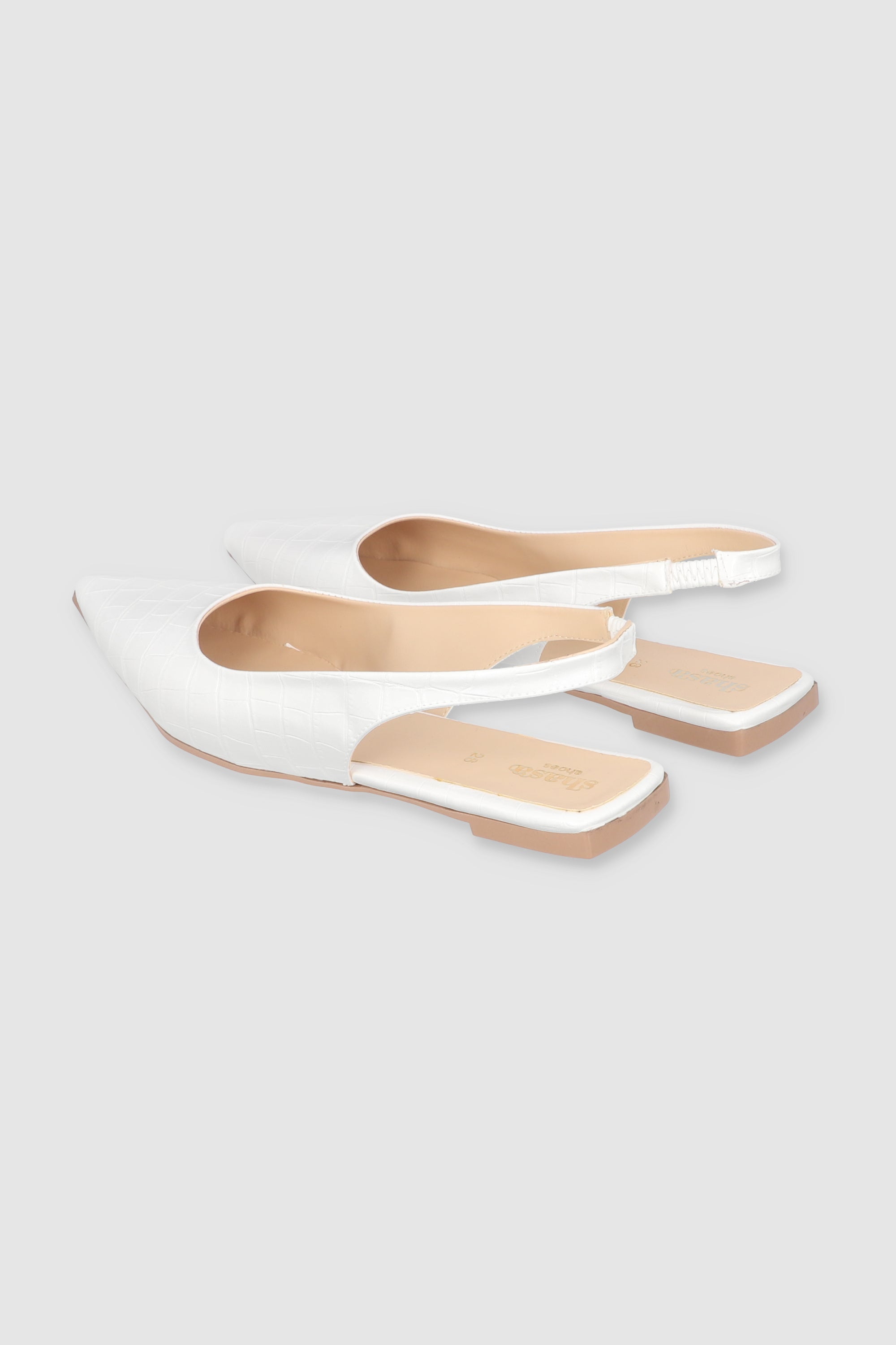 Flat Pointy Croco WHITE