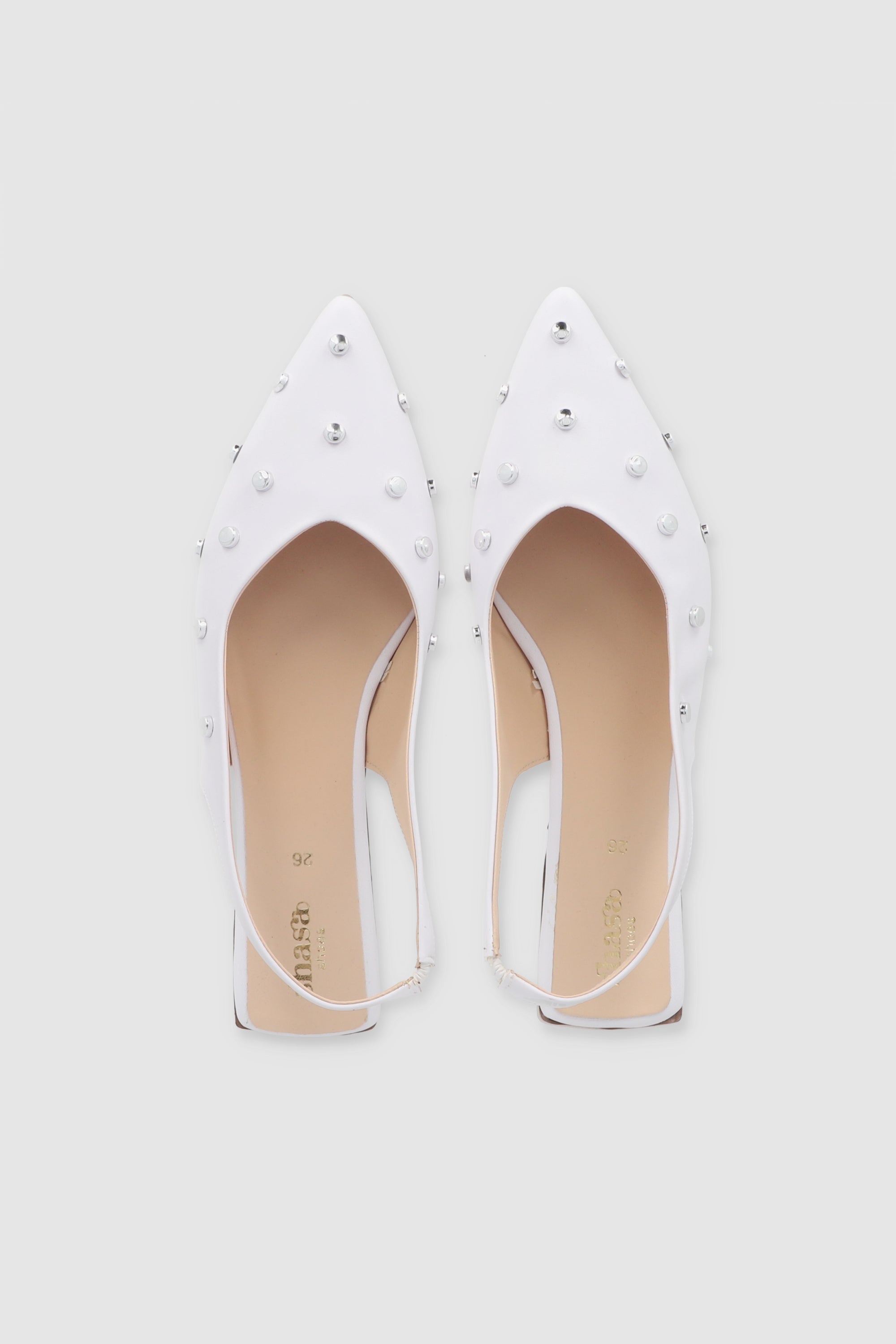 Flat Pointy Studs BLANCO