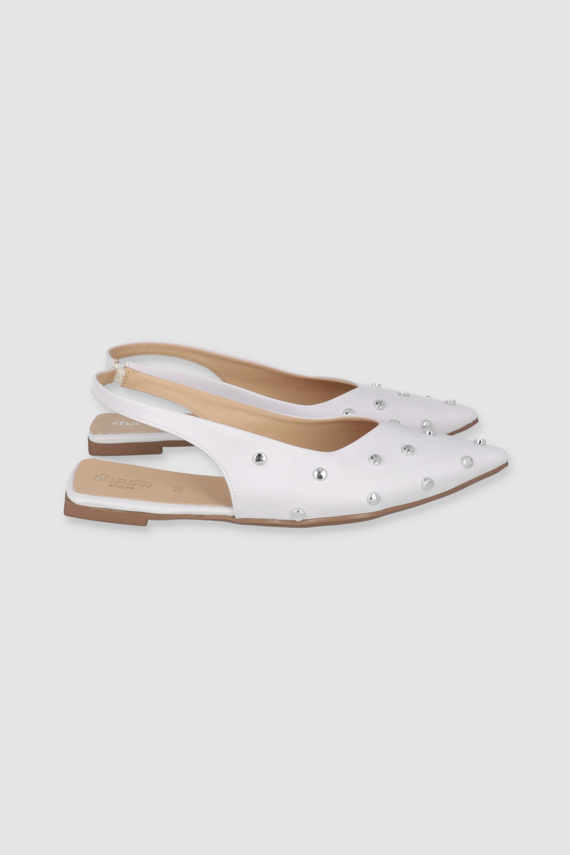 Flat Pointy Studs BLANCO