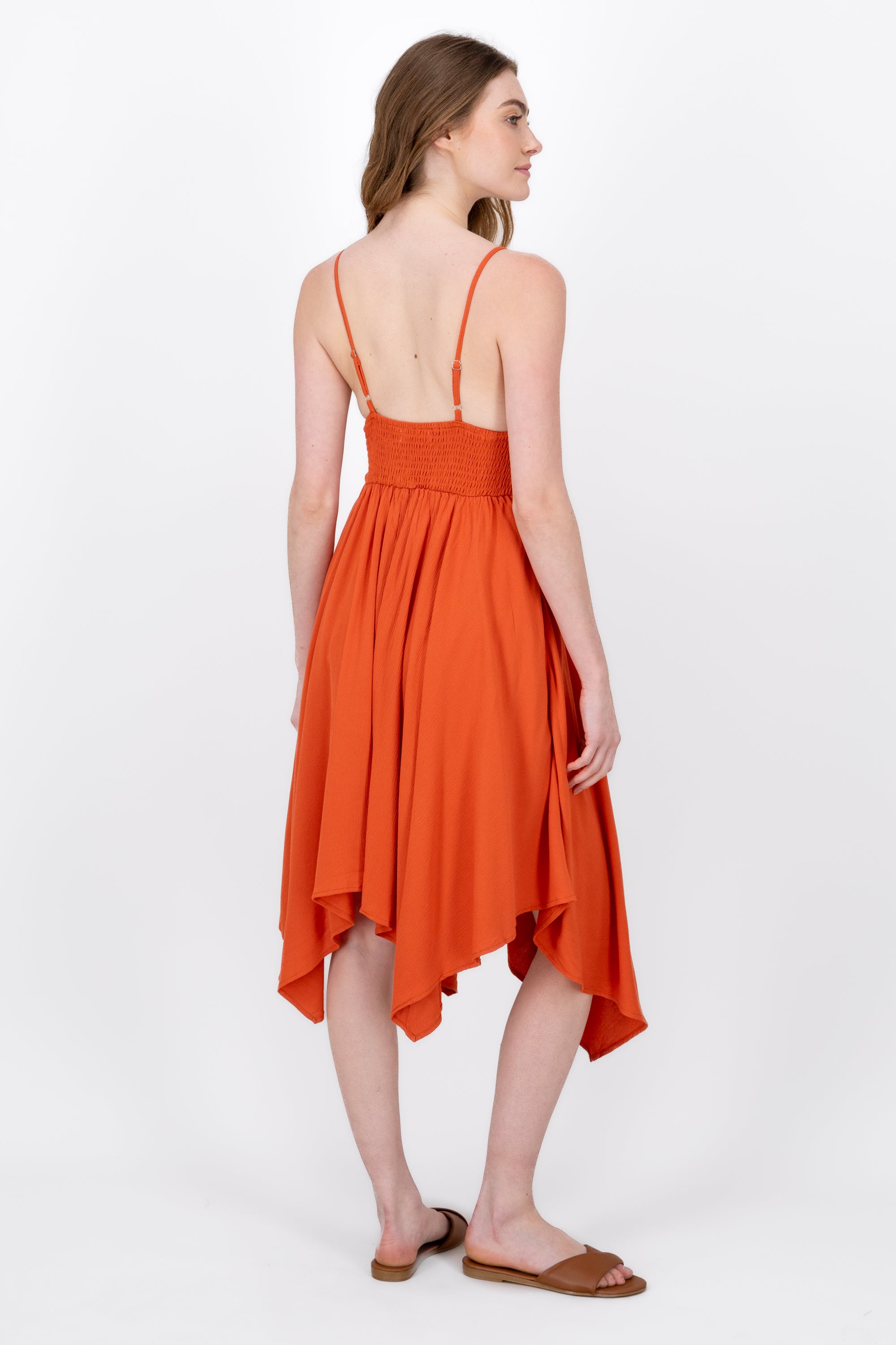 Vestido Midi Detalle Crochet NARANJA