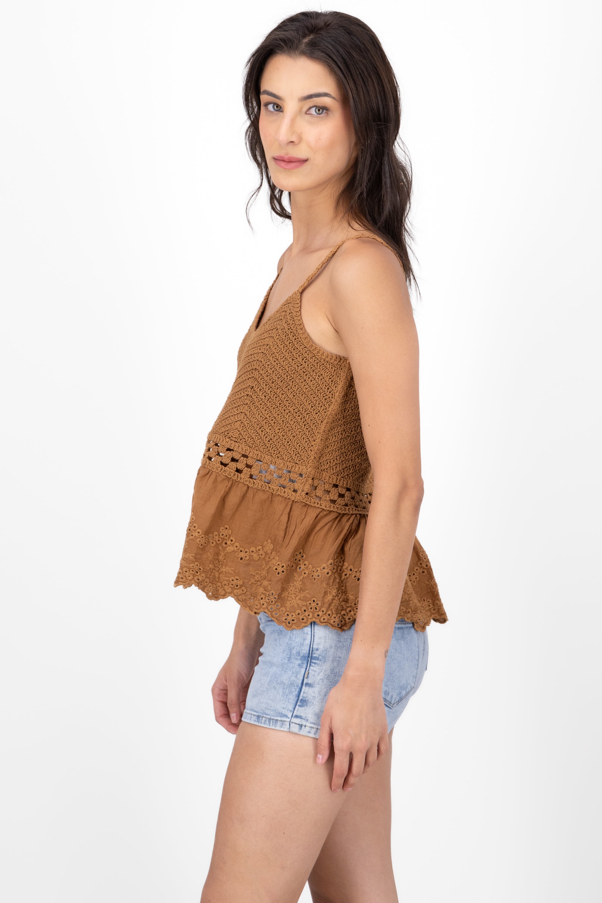 Top Crochet Tirantes CAMELLO