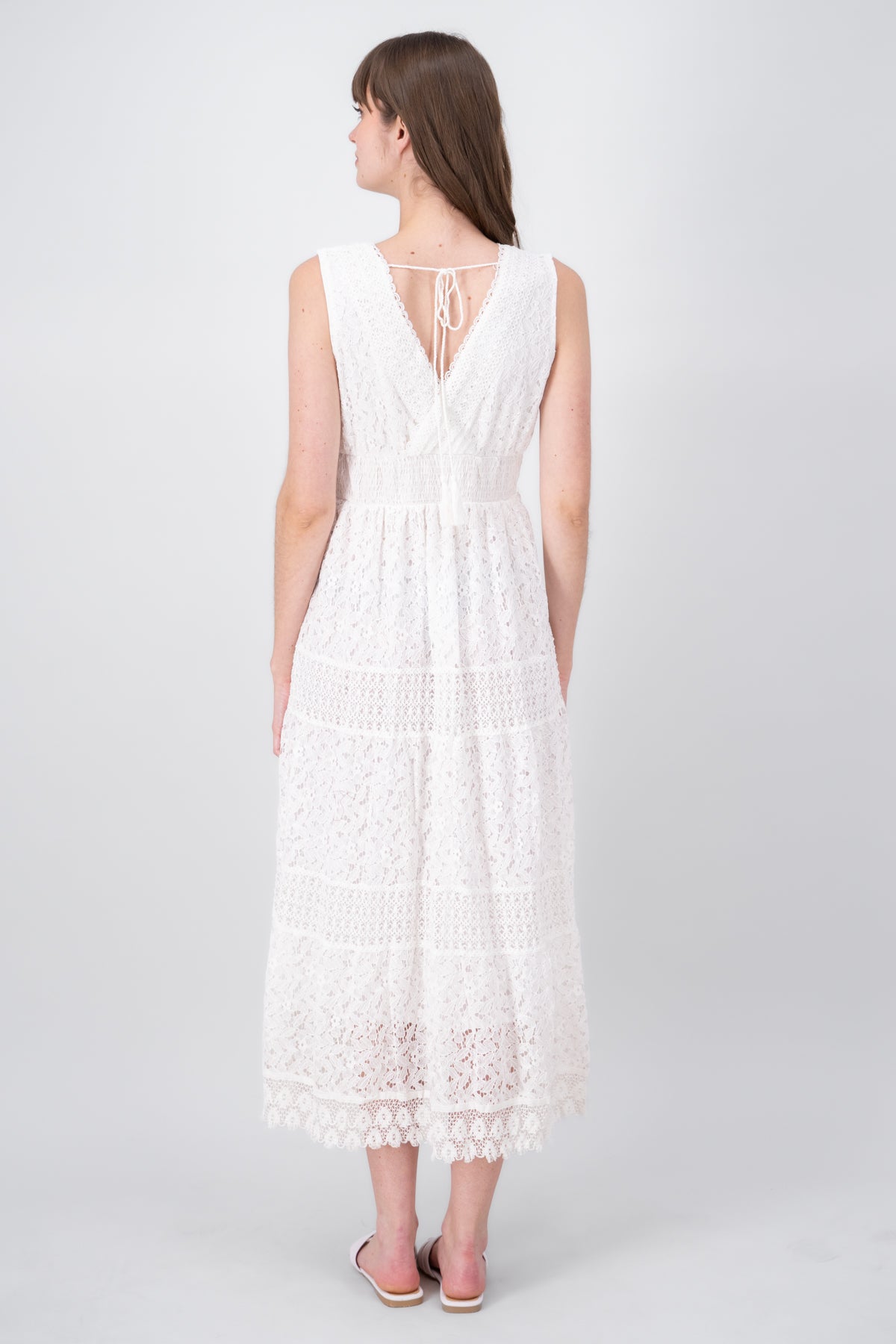 Maxi dress lace v Hypsters WHITE