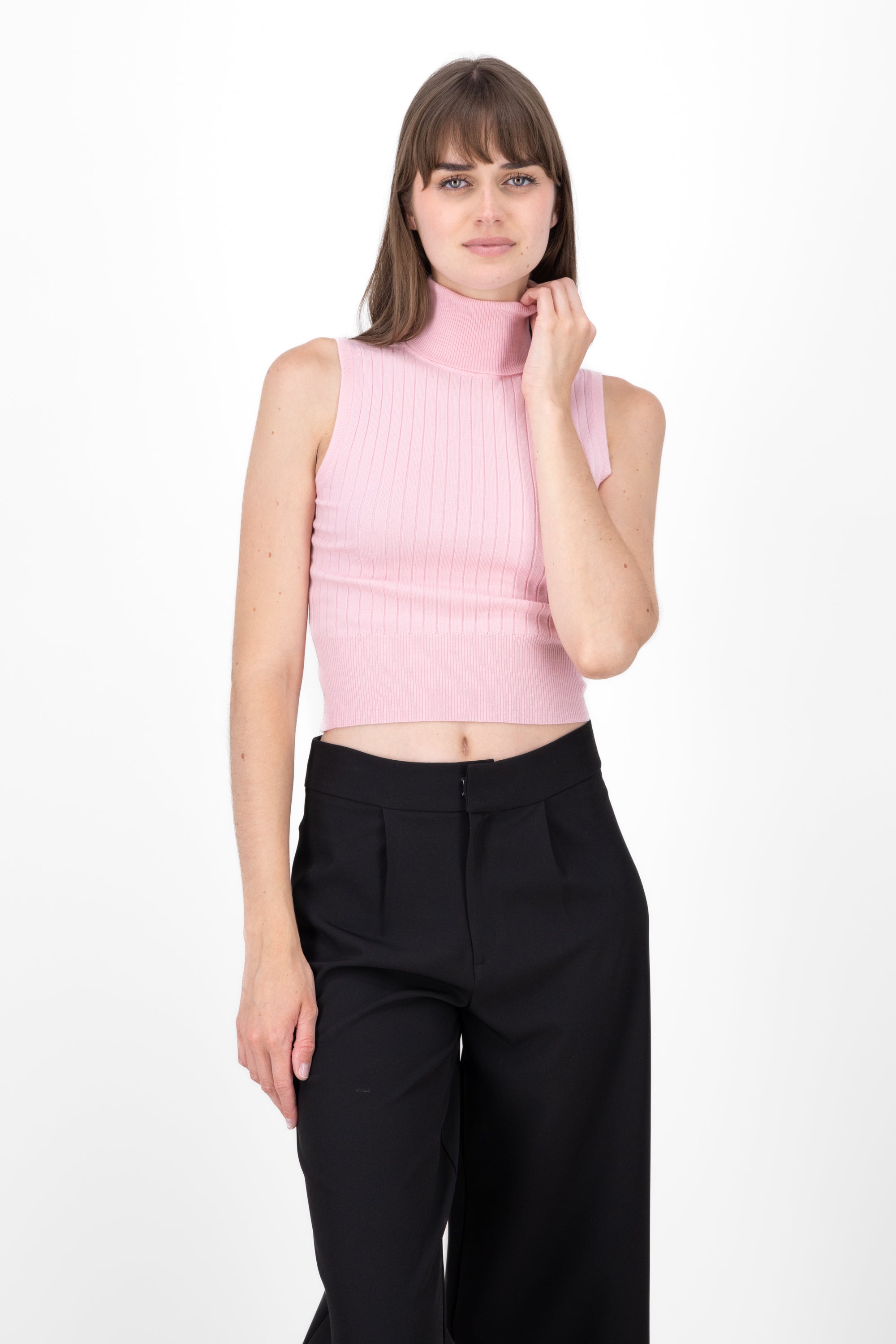 Top Shape High Neck Fabric PINK