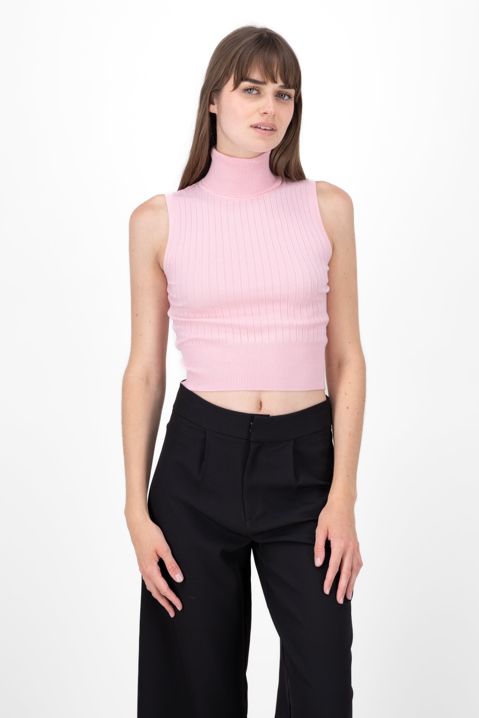 Top Shape High Neck Fabric PINK