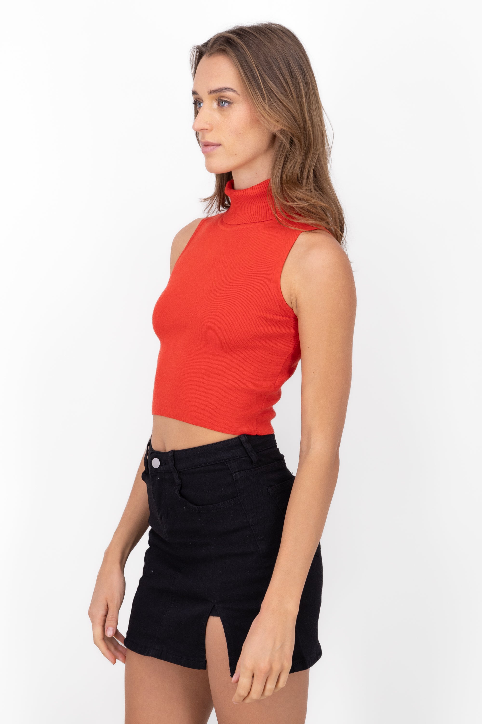 Top High Sleeve Neck Fabor RED