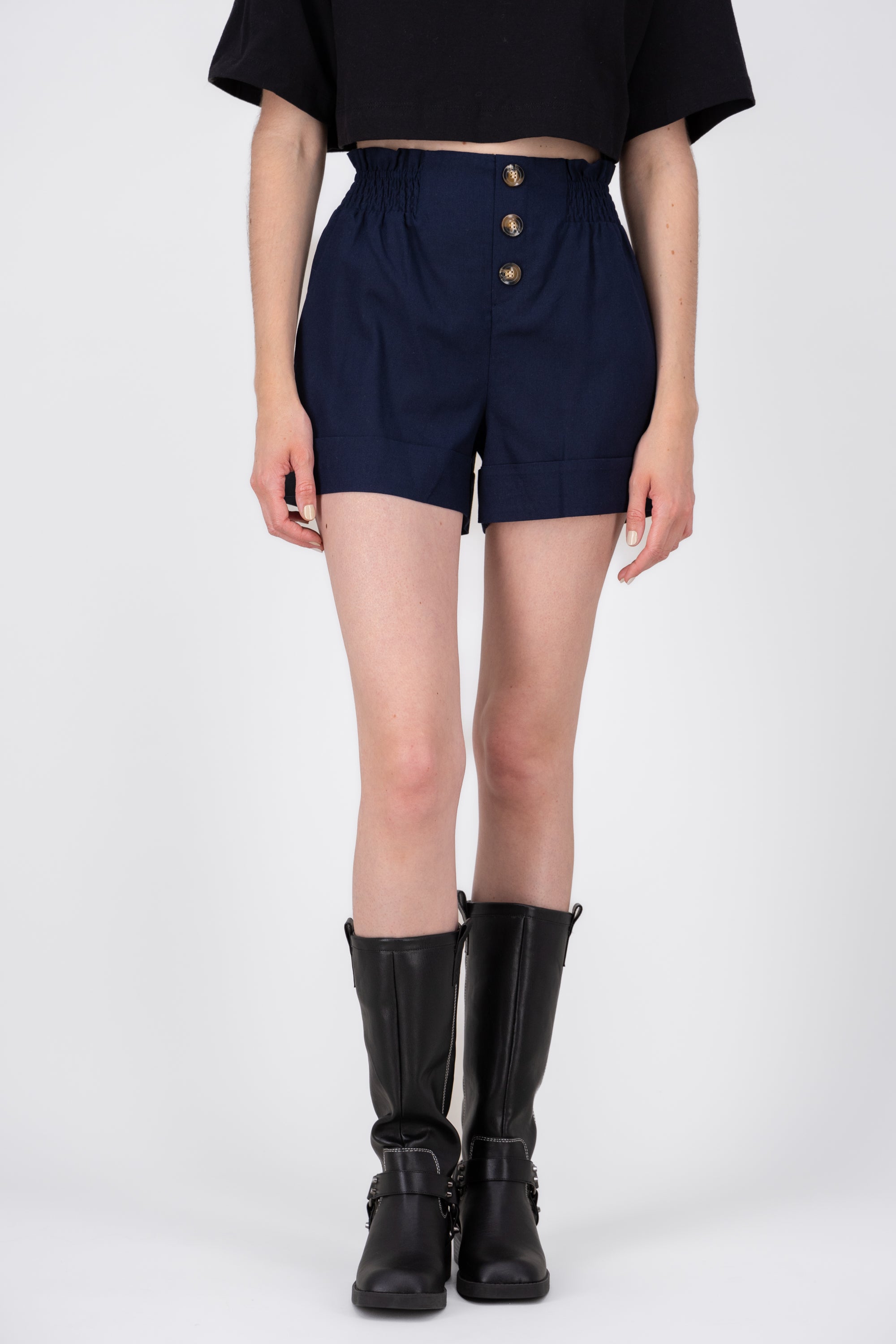 Shorts with hem and elastic sides Hypsters MARINE