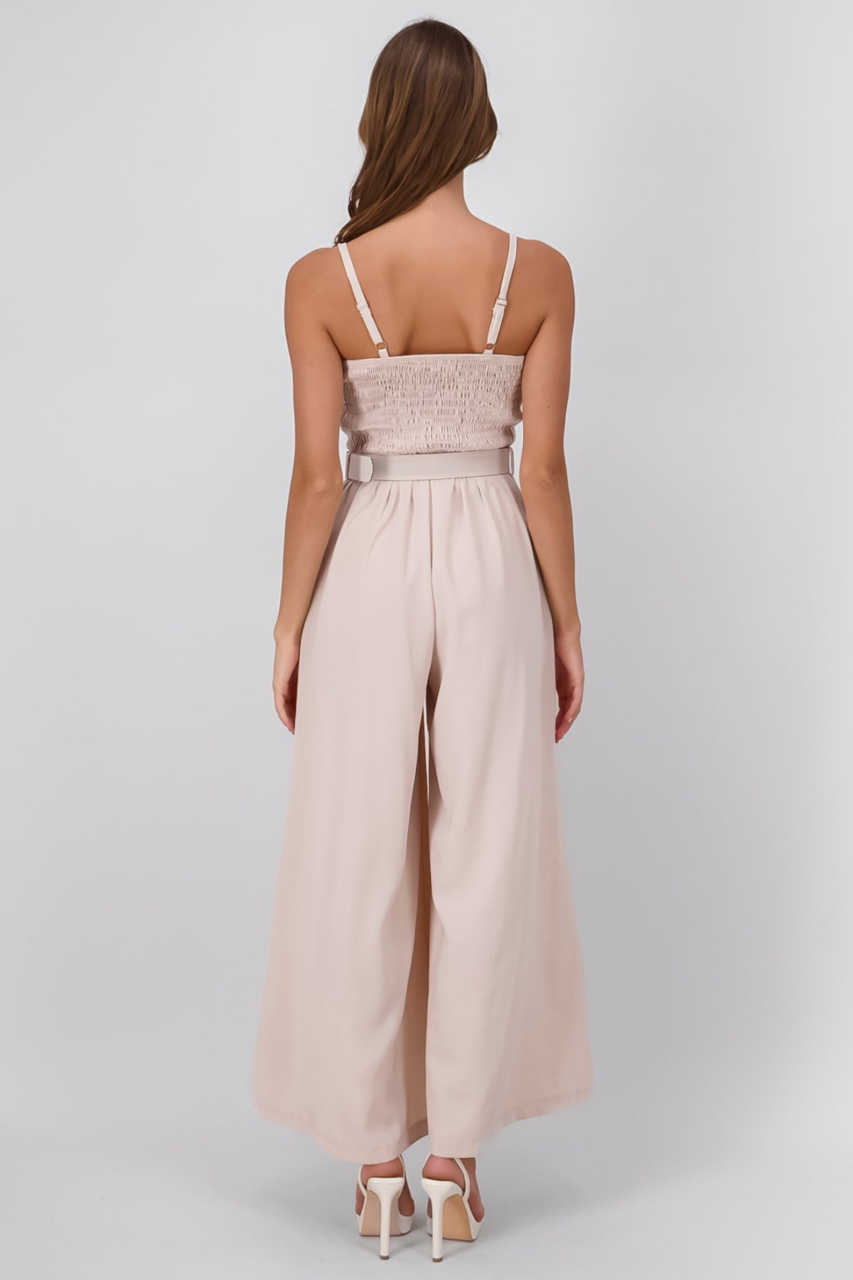 Jumpsuit Pantalon Wide Leg Con Cinturon Hypsters BEIGE