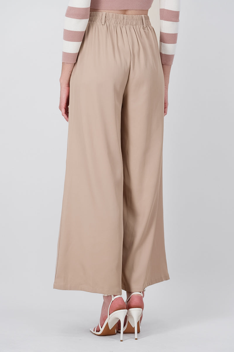 Pantalon recto wideleg doble boton hypsters BEIGE