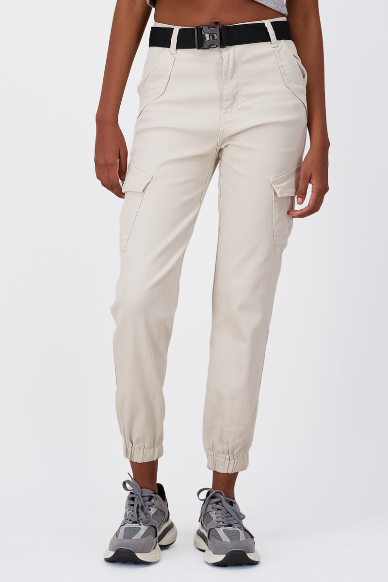 Jogger Position with utilitarian belt BEIGE