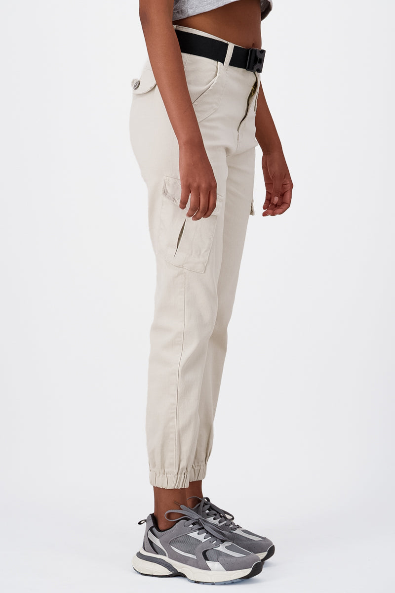 Jogger Position with utilitarian belt BEIGE