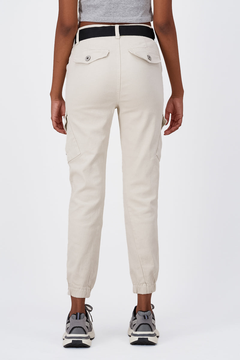 Jogger Position with utilitarian belt BEIGE