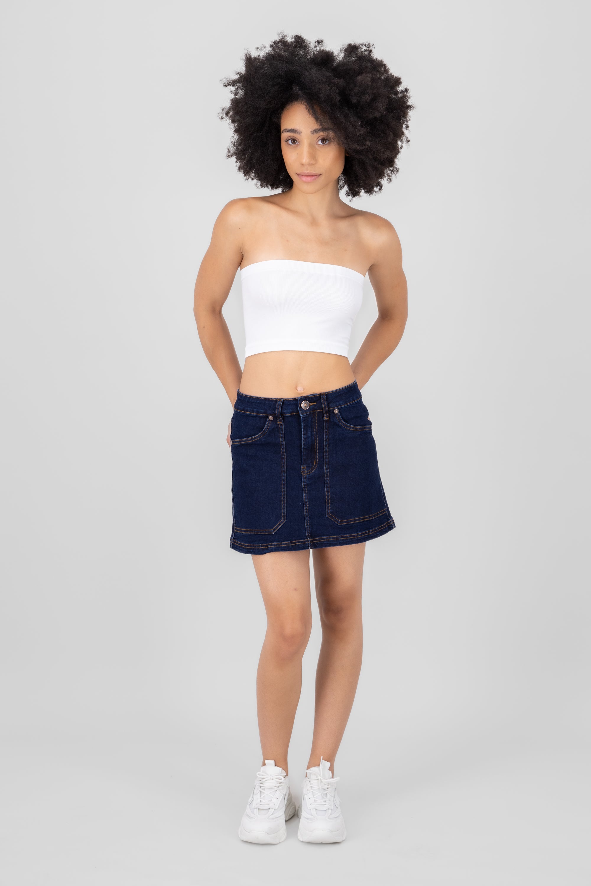 Falda mini denim DARK WASH