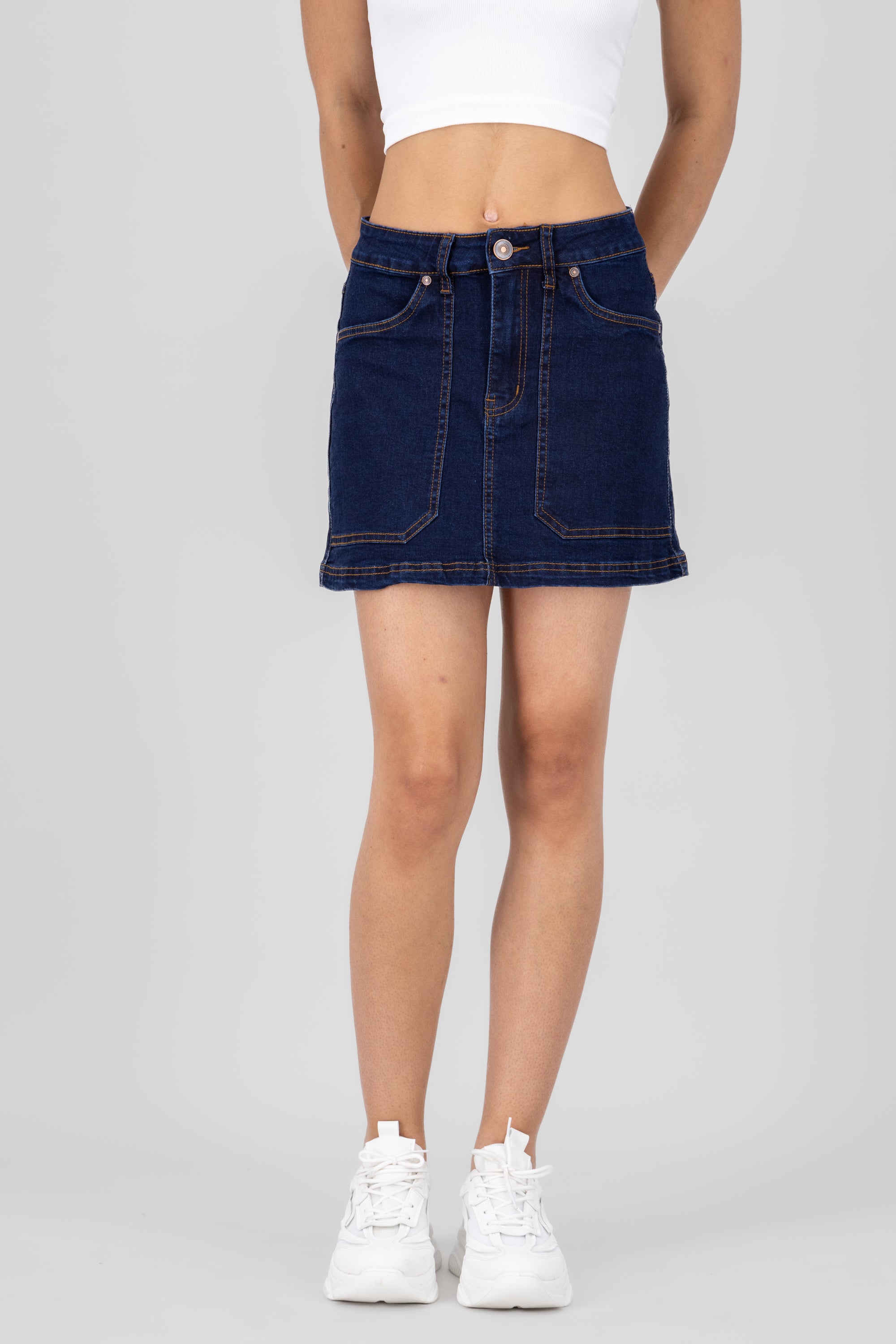 Falda mini denim DARK WASH