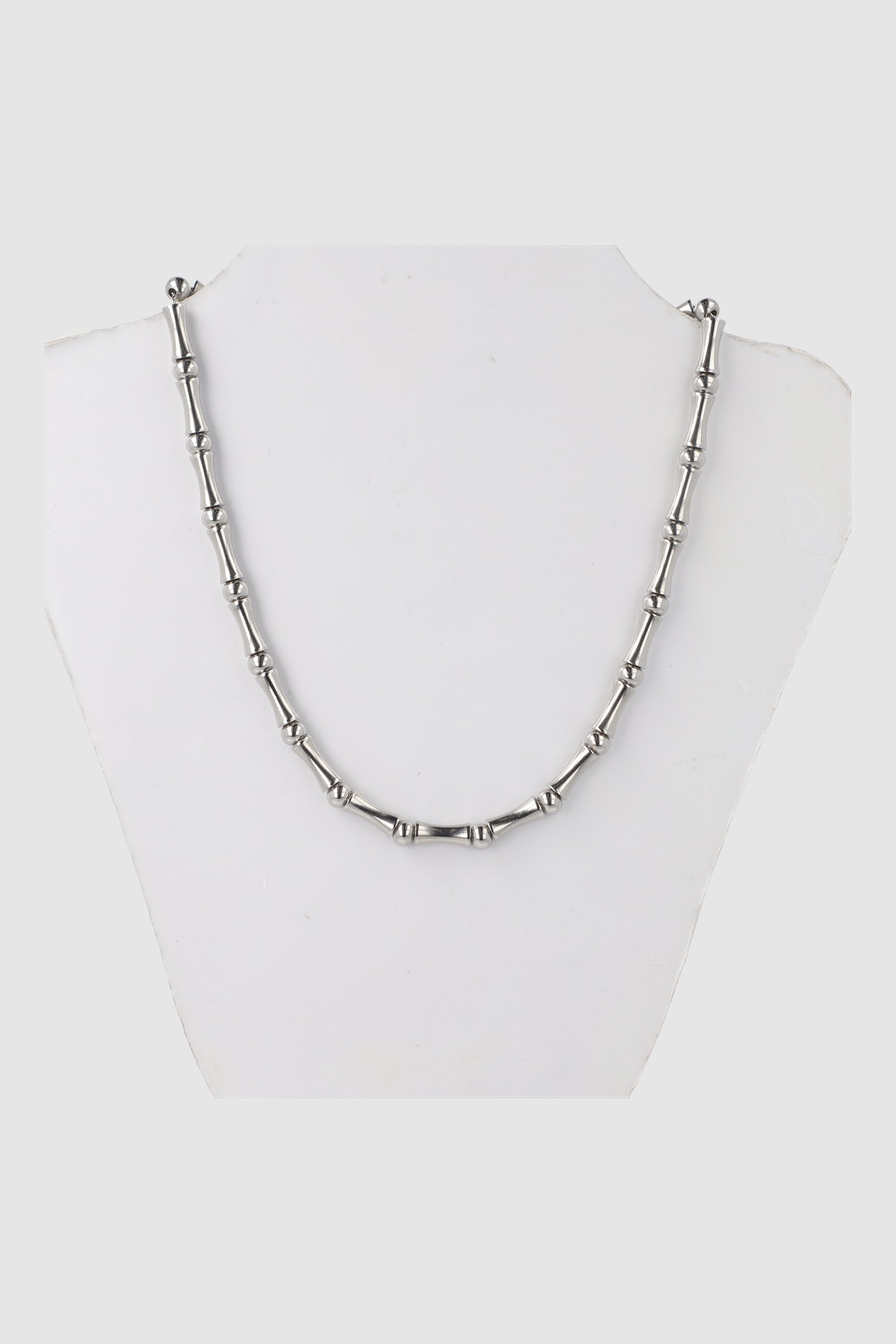 Steel bones necklace SILVER