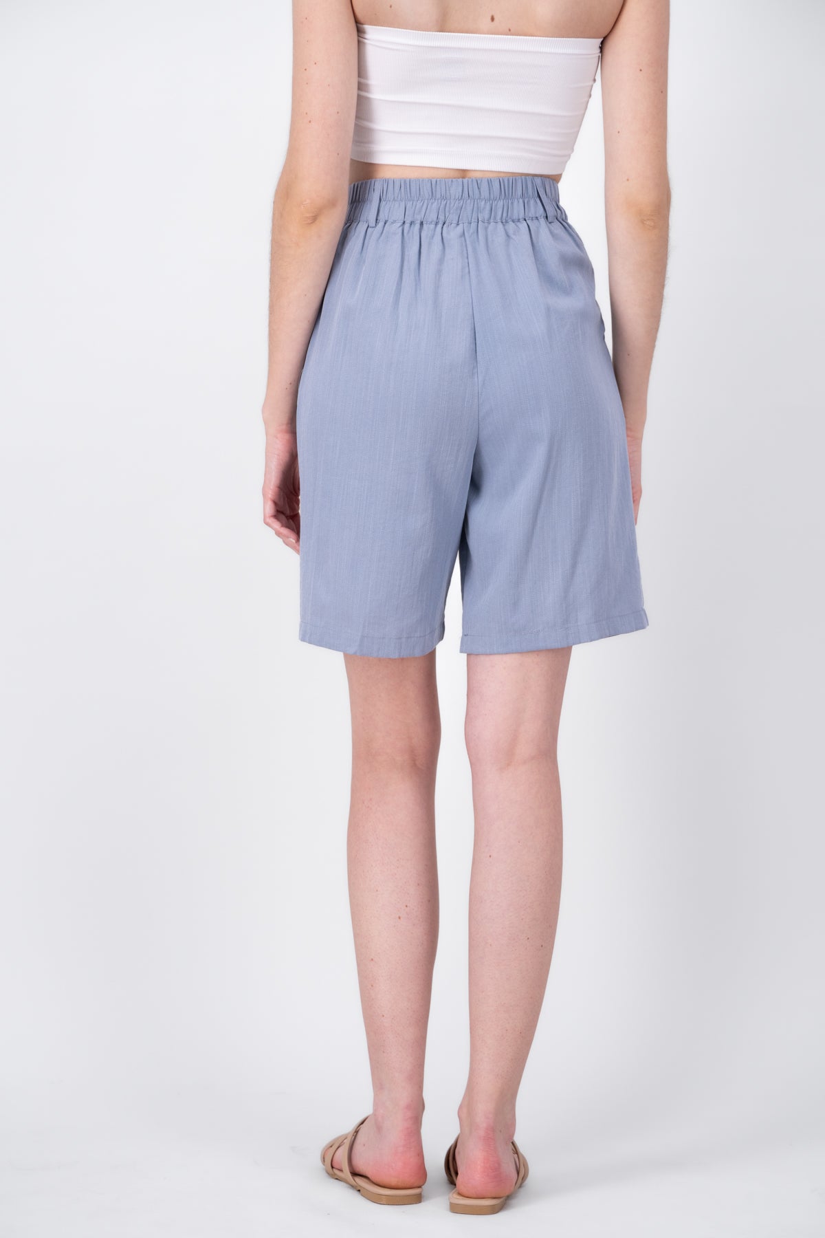 Long shorts with waistband and hyppsters button BLUE