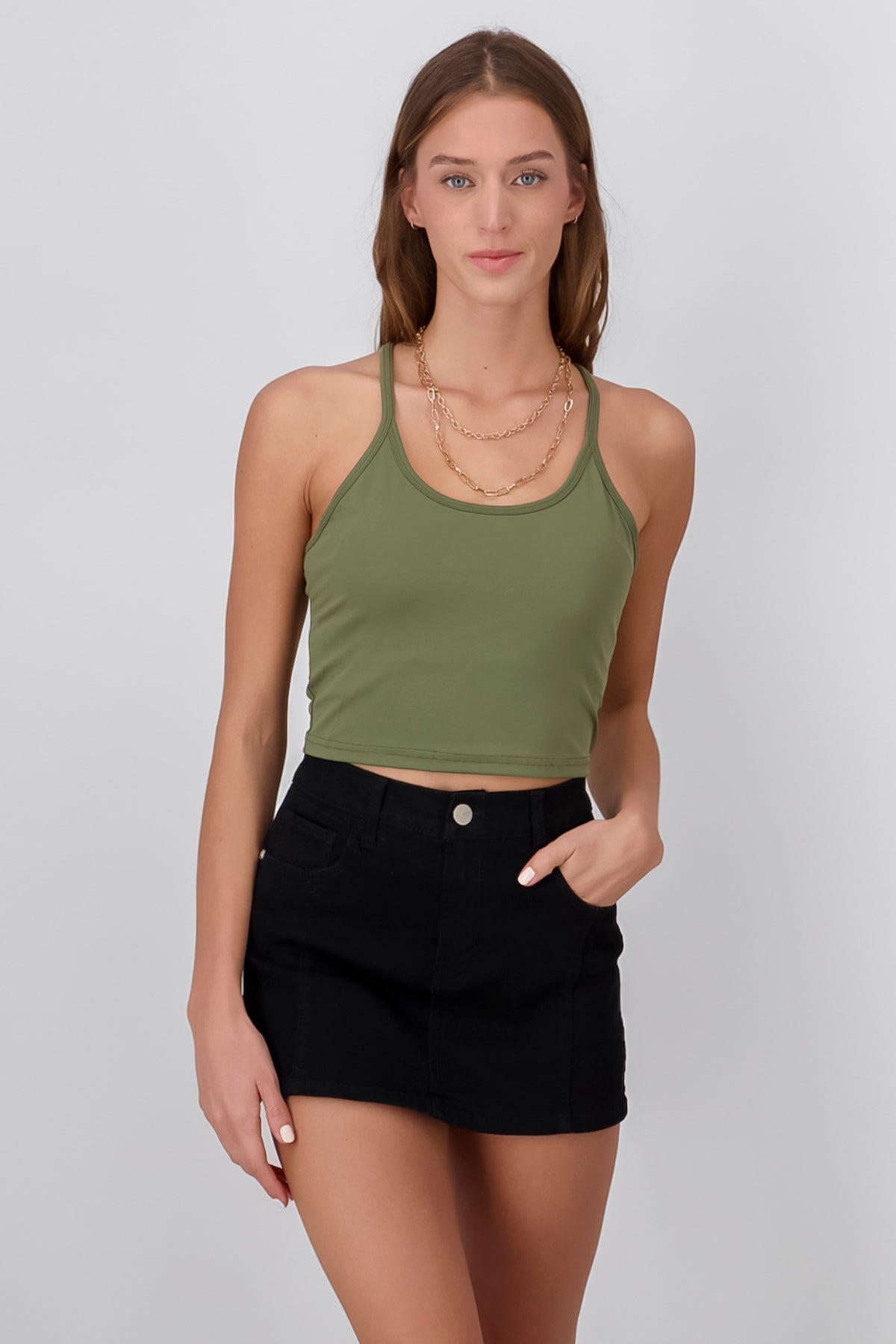 Top smooth braces OLIVE