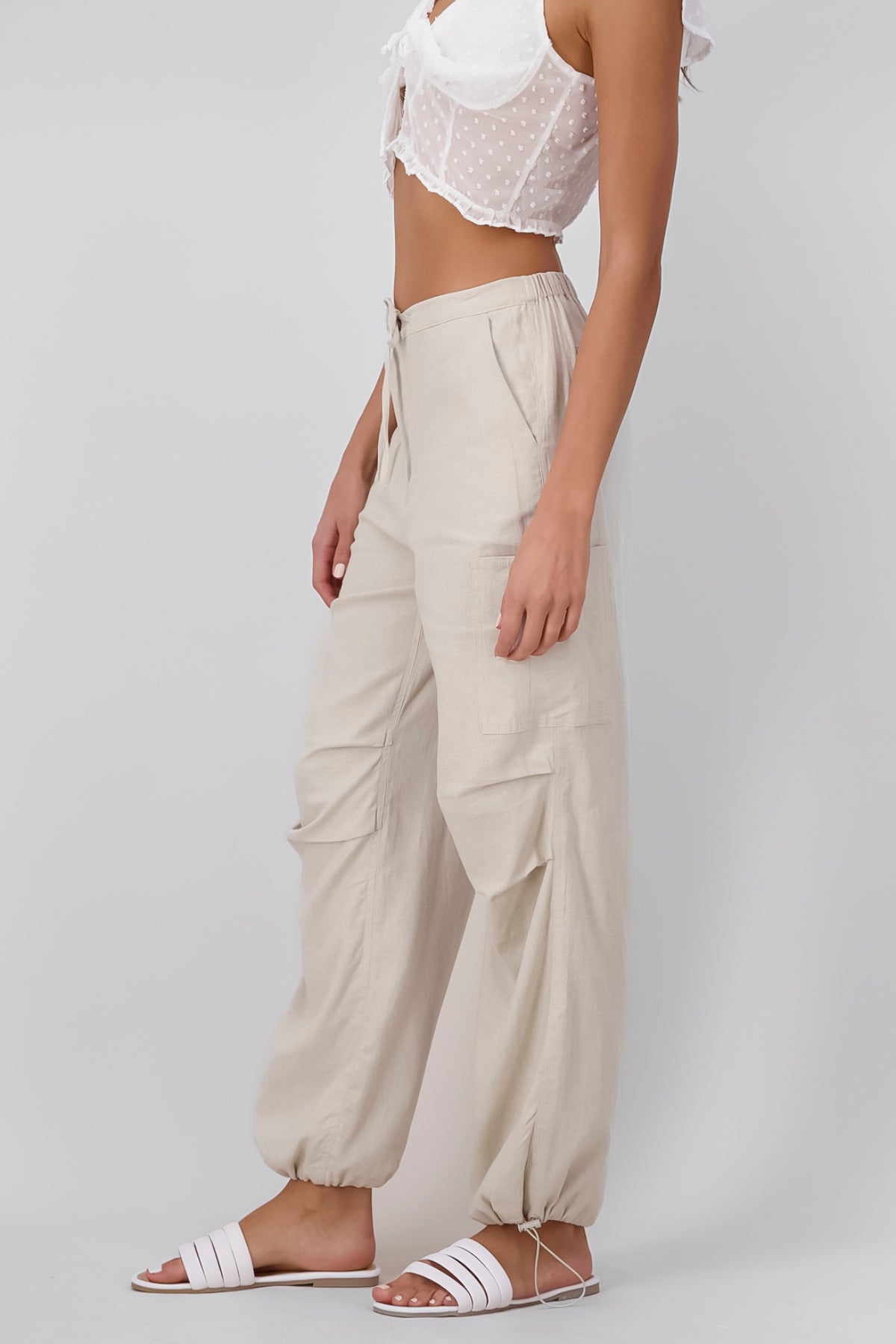 LINO PANTS DETAIN BEIGE