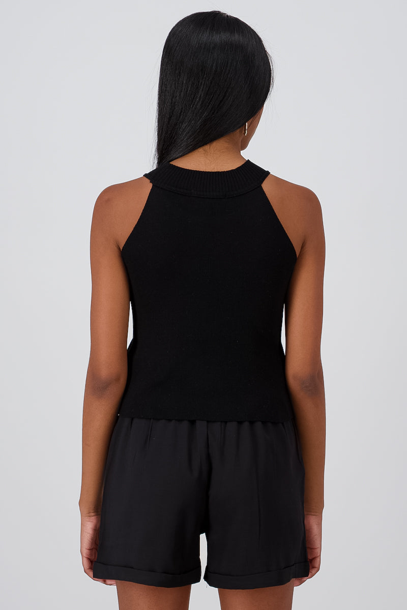 Top Tejido Halter NEGRO