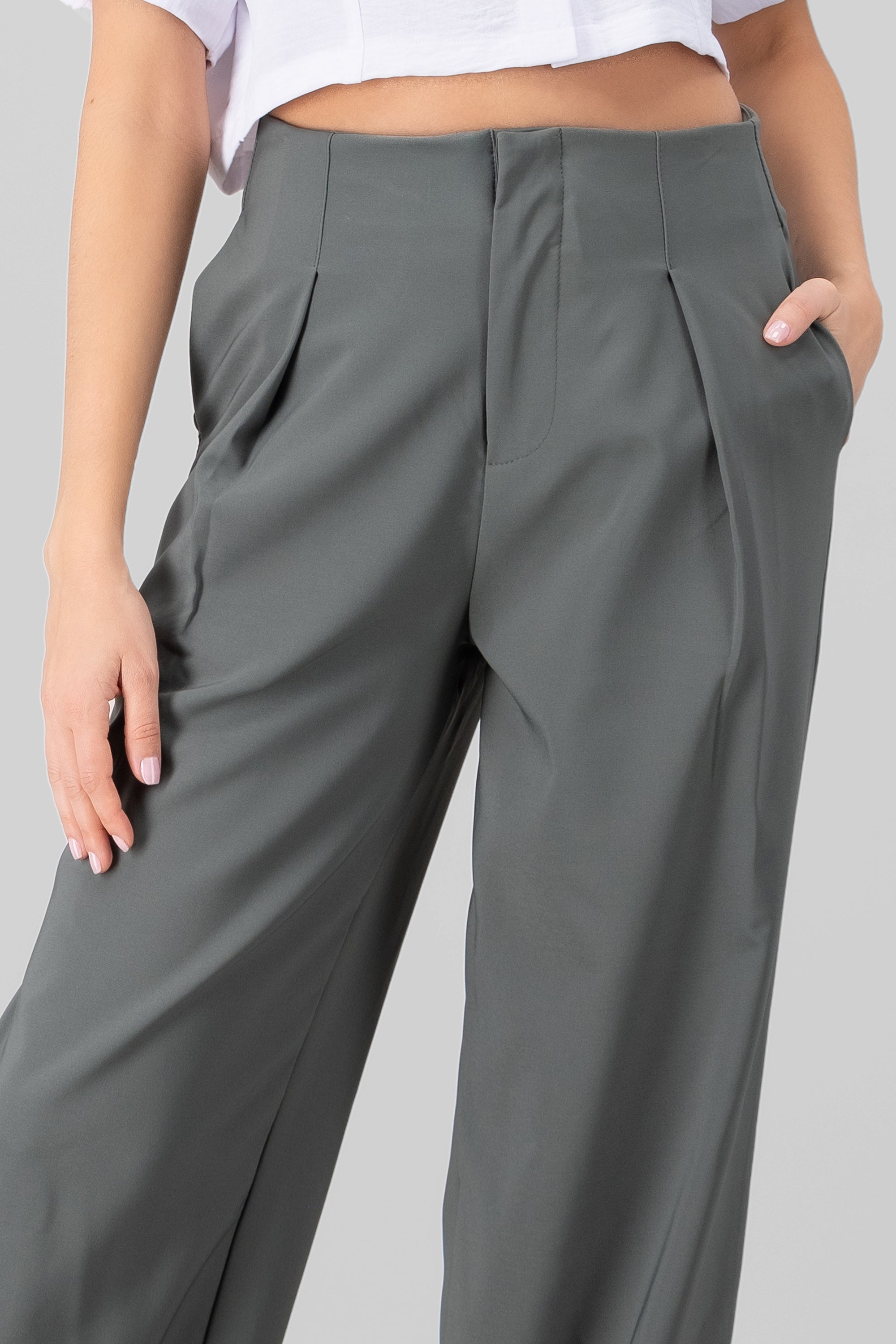 Pantalon amplio detalle pinza SAGE