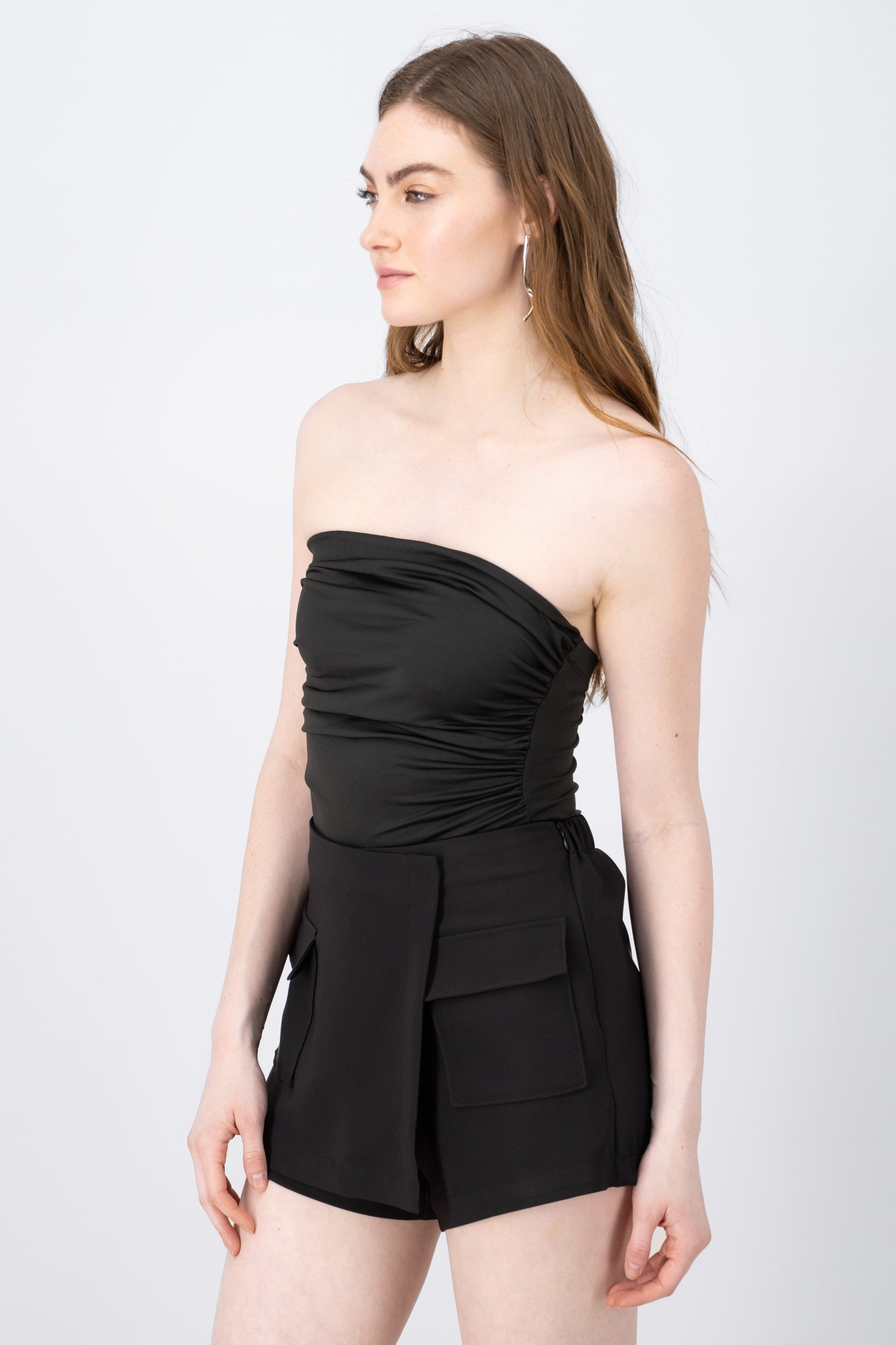 Bodysuit strapless liso NEGRO