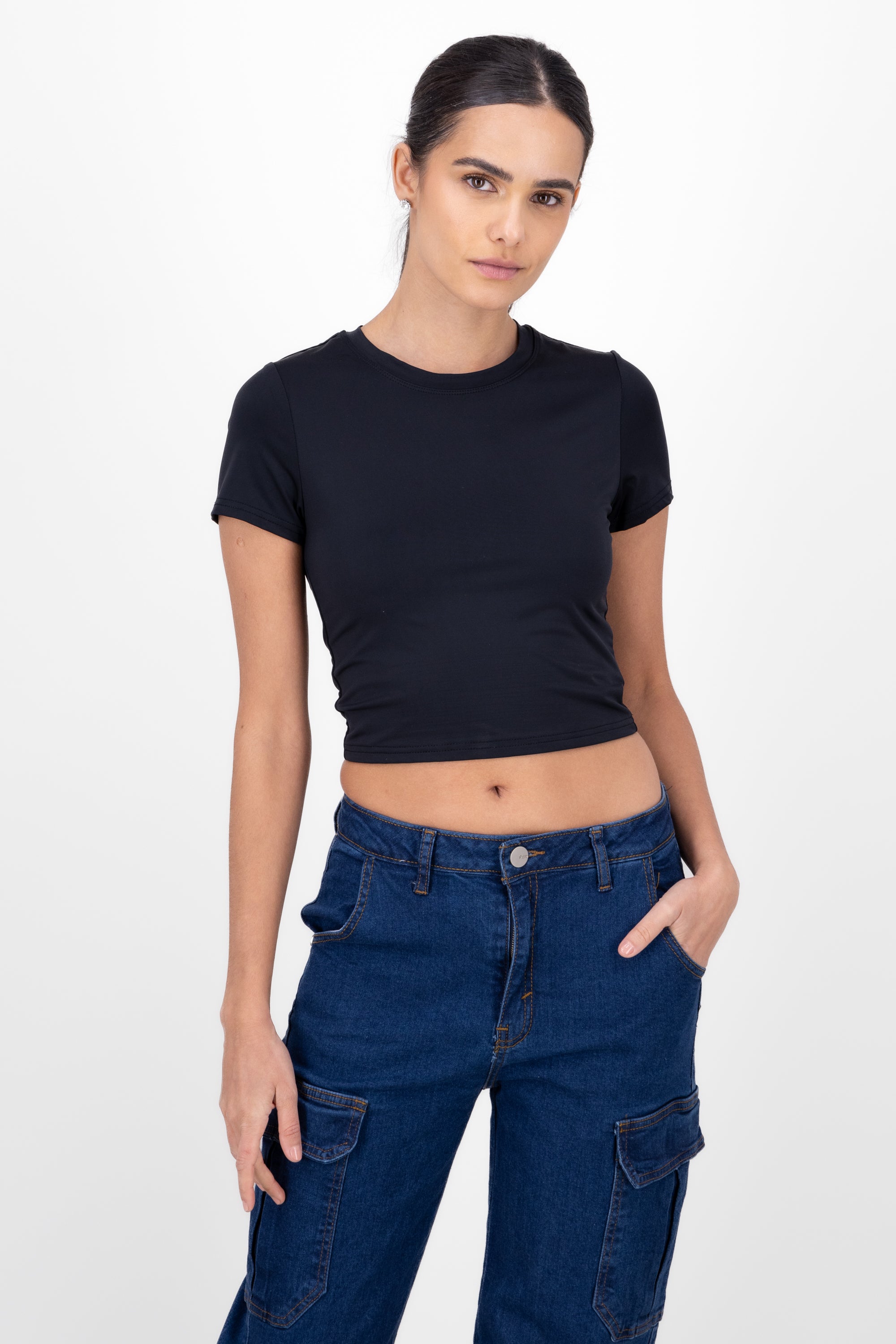 CROP Short Manga shirt BLACK