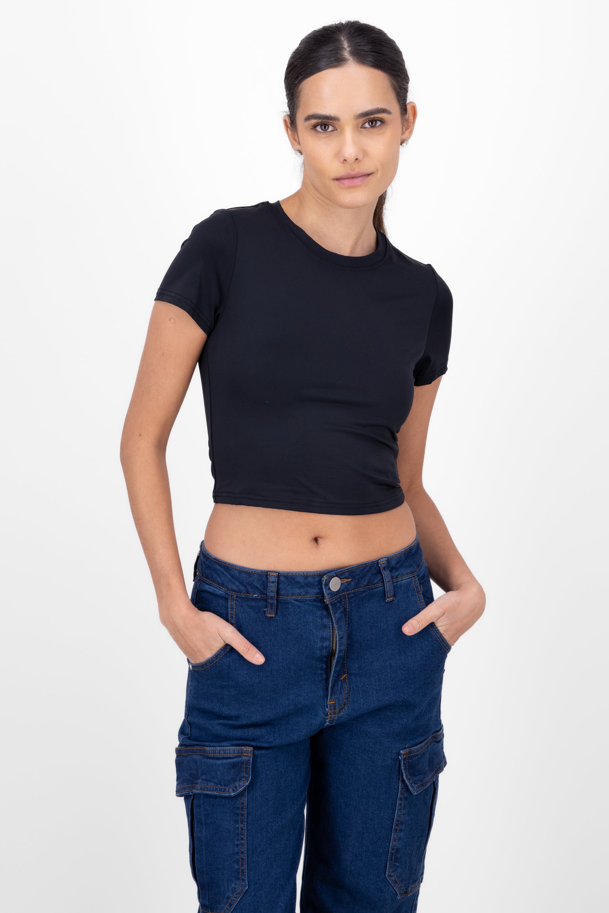 CROP Short Manga shirt BLACK