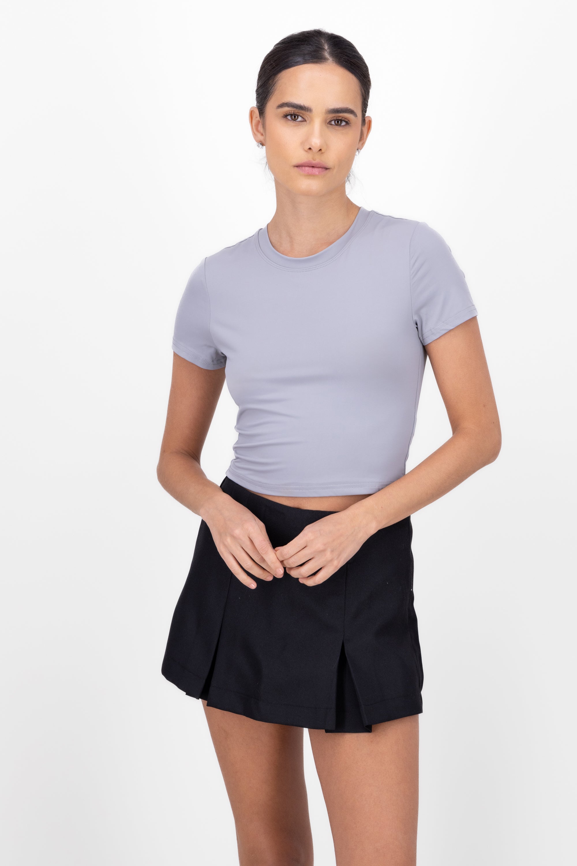 CROP Short Manga shirt GREY