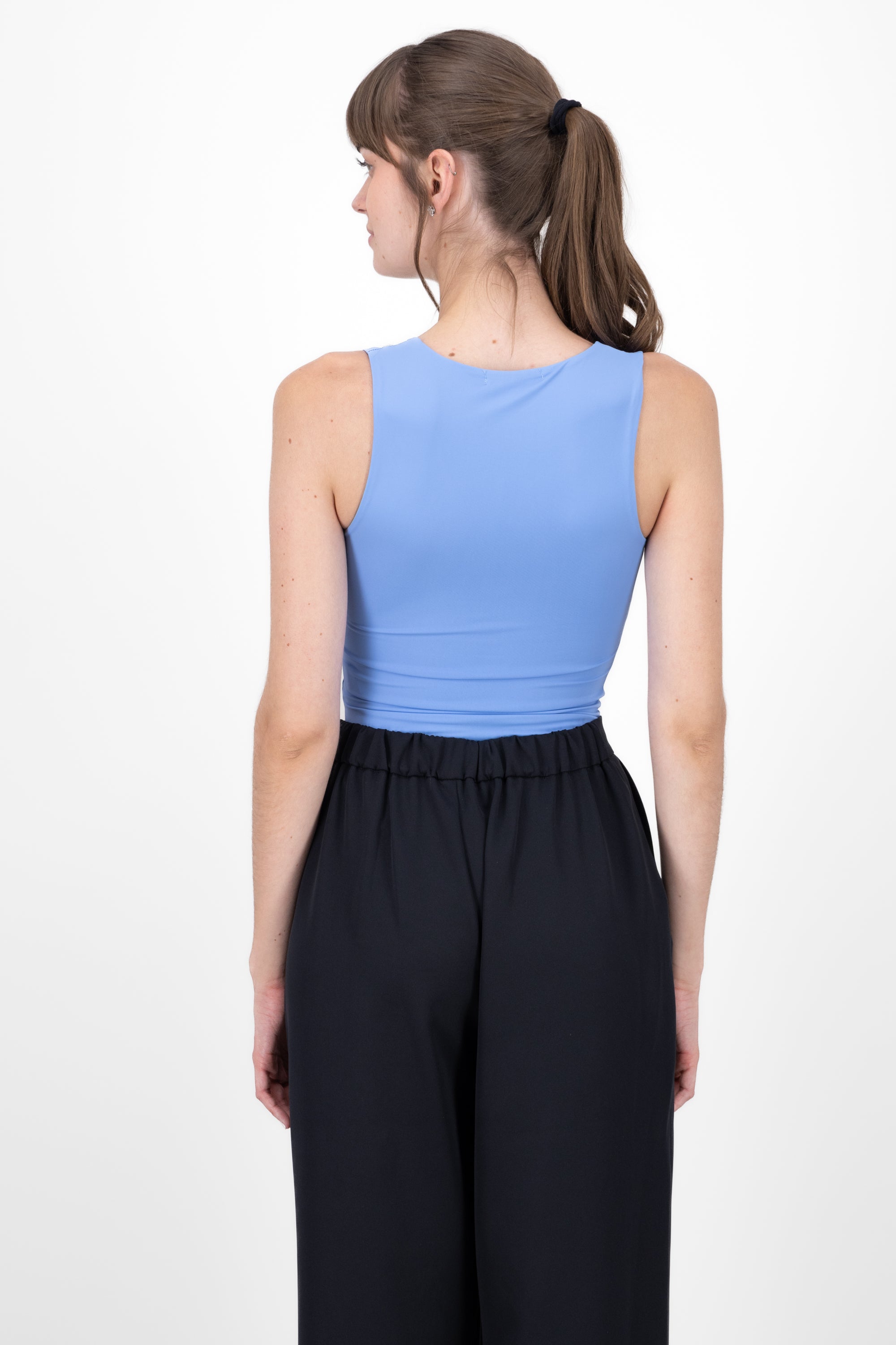 Bodysuit neck v without sleeves BLUE