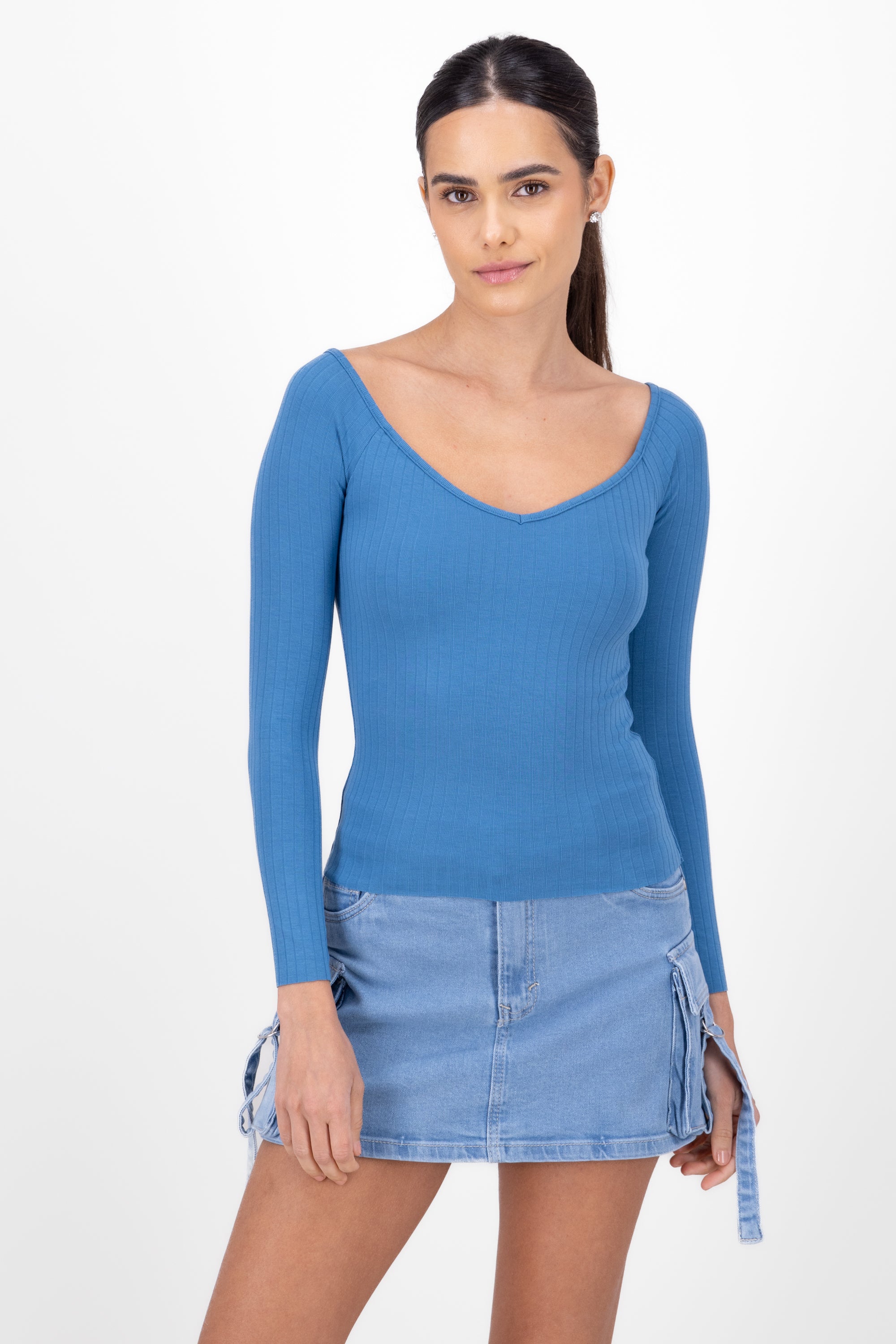 Top Rib Long Sleeve BLUE