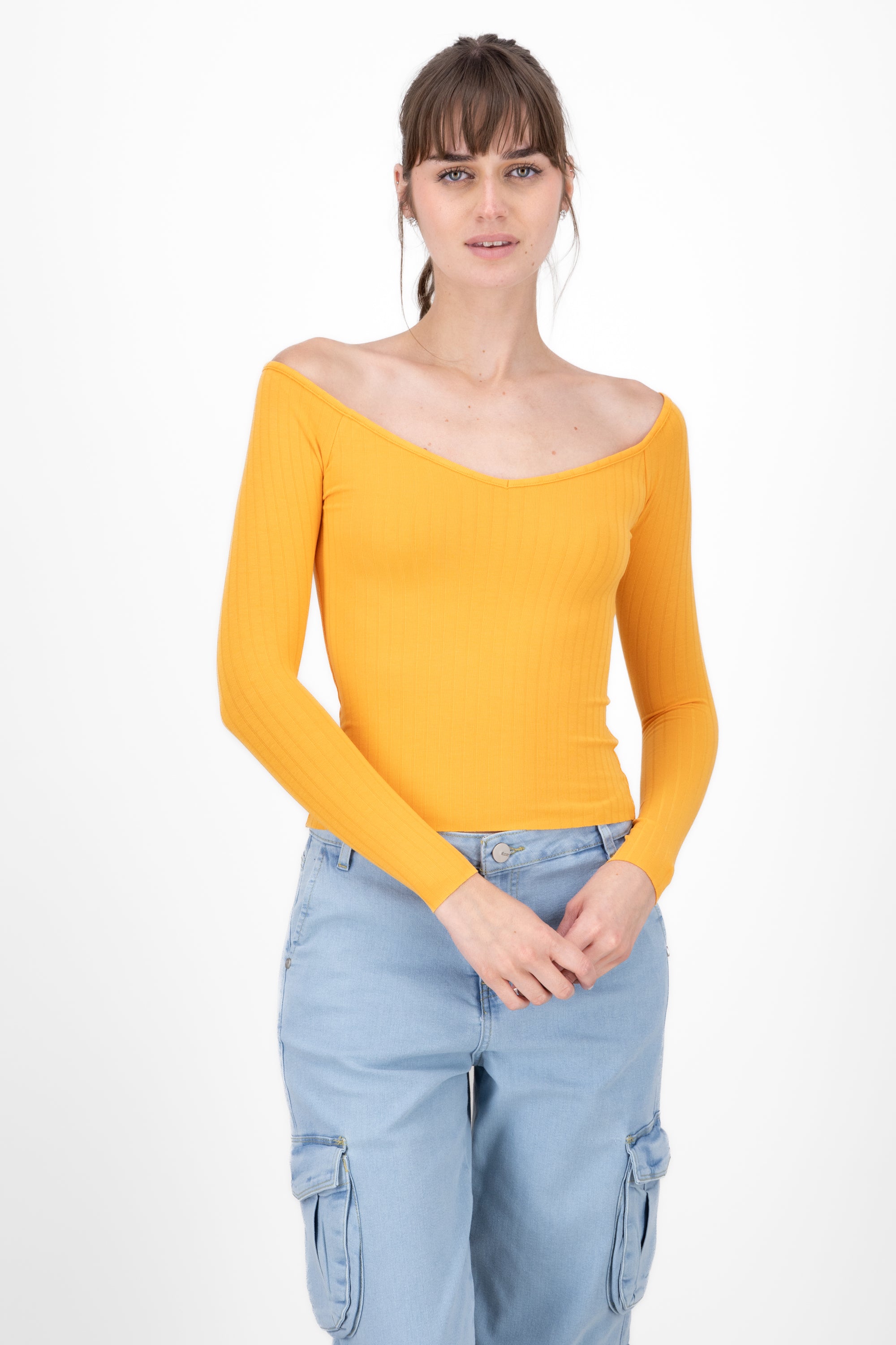 Top Rib Long Sleeve TANGERINE