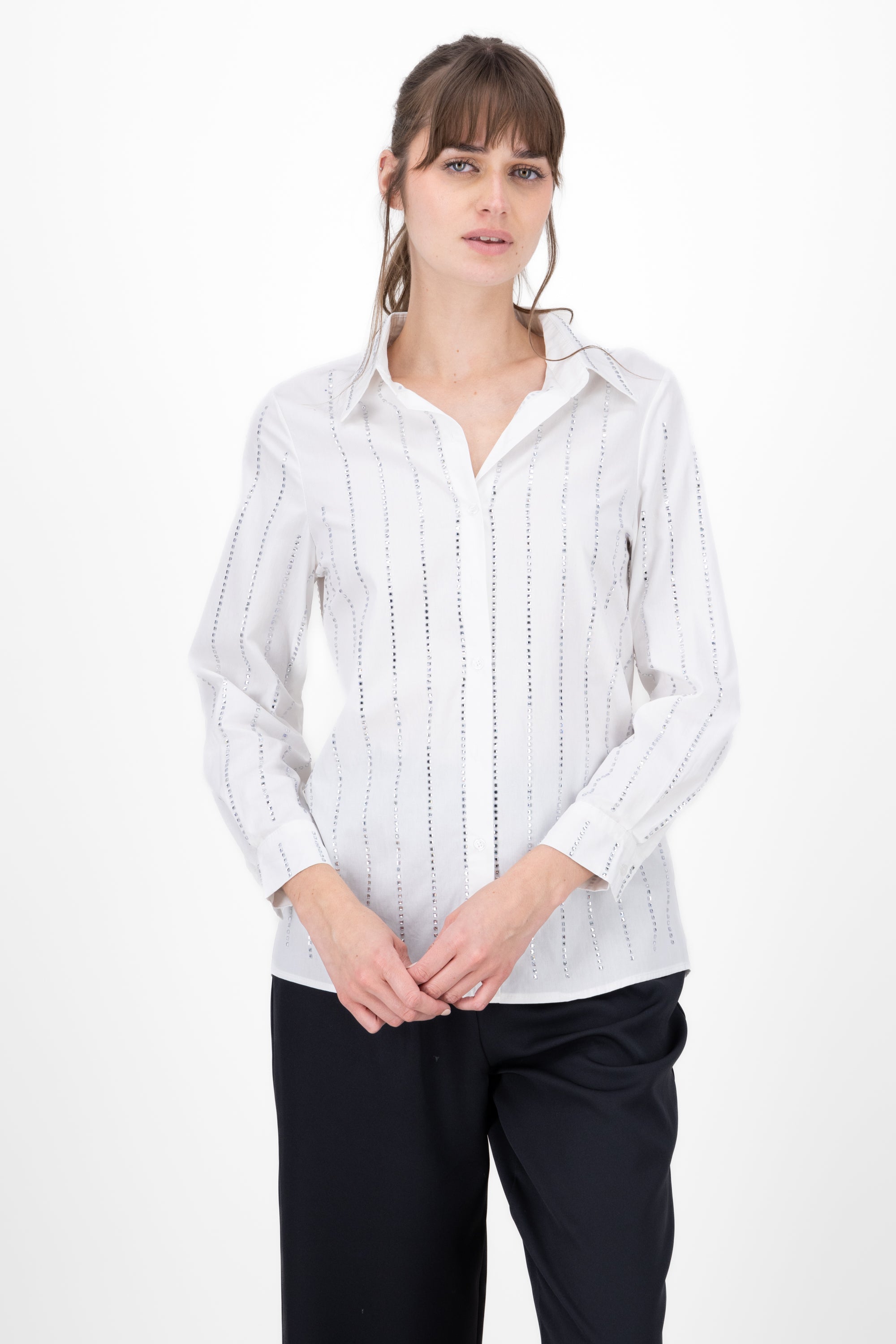 Long shirt Detail shine WHITE